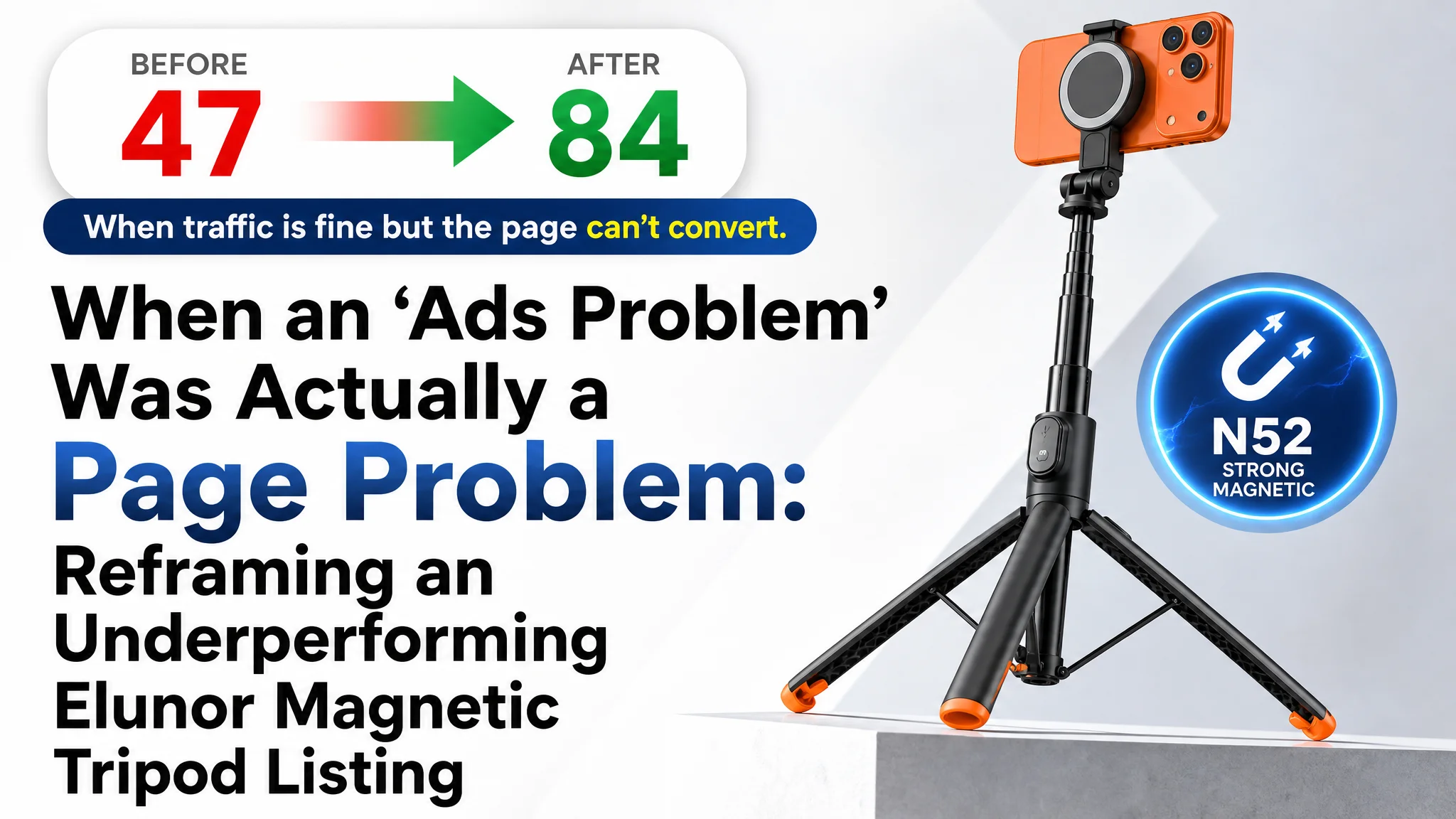 When an “Ads Problem” Was Actually a Page Problem: Reframing an Underperforming Amazon Magnetic Tripod Listing