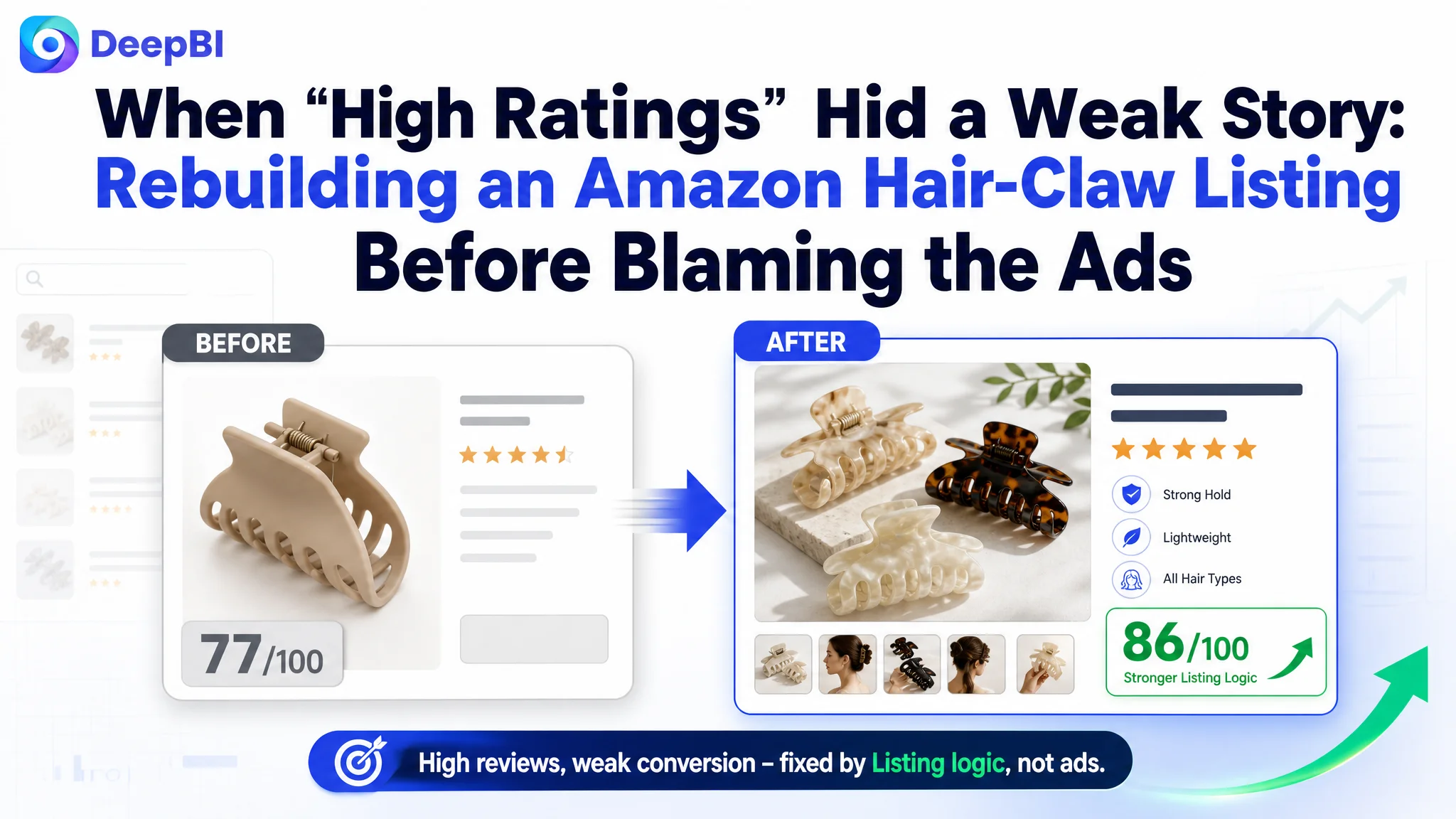 When “High Ratings” Hid a Weak Story: Rebuilding an Amazon Hair-Claw Listing Before Blaming the Ads