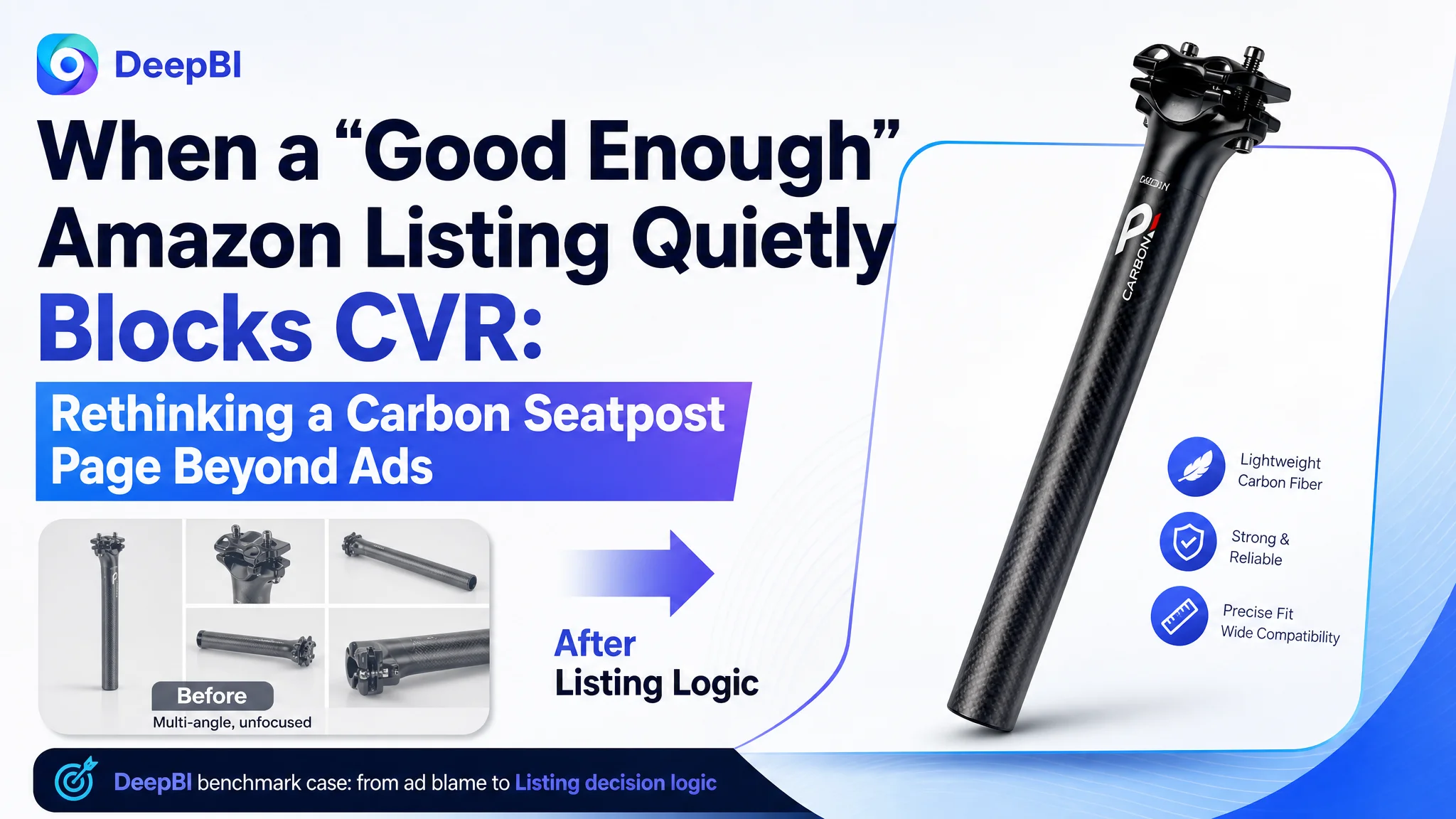 When a “Good Enough” Amazon Listing Quietly Blocks CVR: Rethinking a Carbon Seatpost Page Beyond Ads