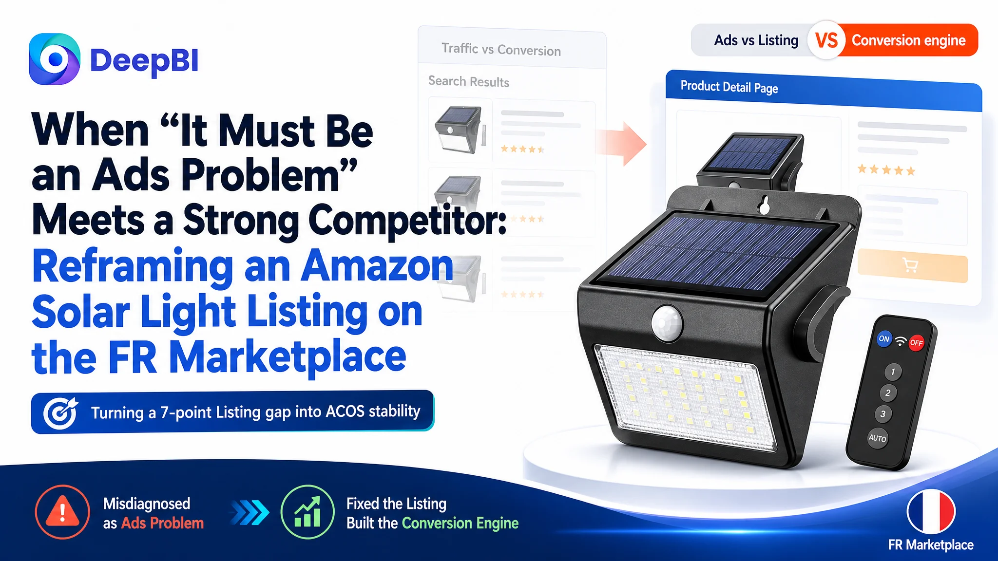 When “It Must Be an Ads Problem” Meets a Strong Competitor: Reframing an Amazon Solar Light Listing on the FR Marketplace