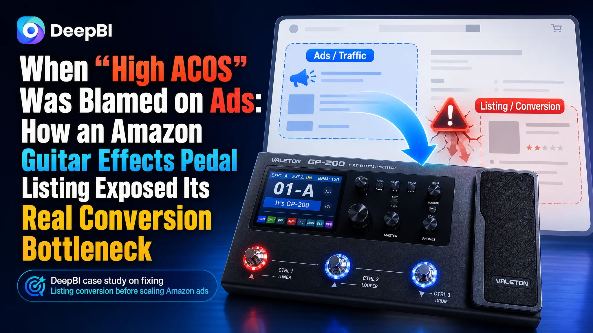 When “High ACOS” Was Blamed on Ads: How an Amazon Guitar Effects Pedal Listing Exposed Its Real Conversion Bottleneck