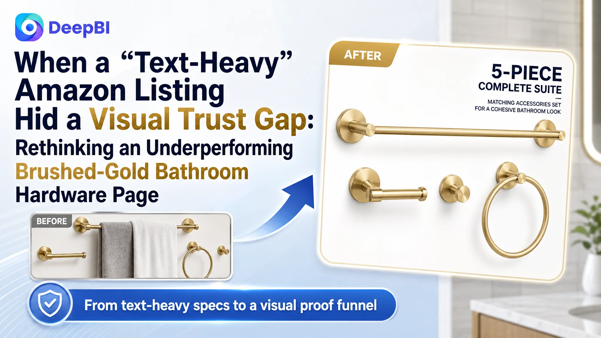 When a “Text-Heavy” Amazon Listing Hid a Visual Trust Gap: Rethinking an Underperforming Brushed-Gold Bathroom Hardware Page
