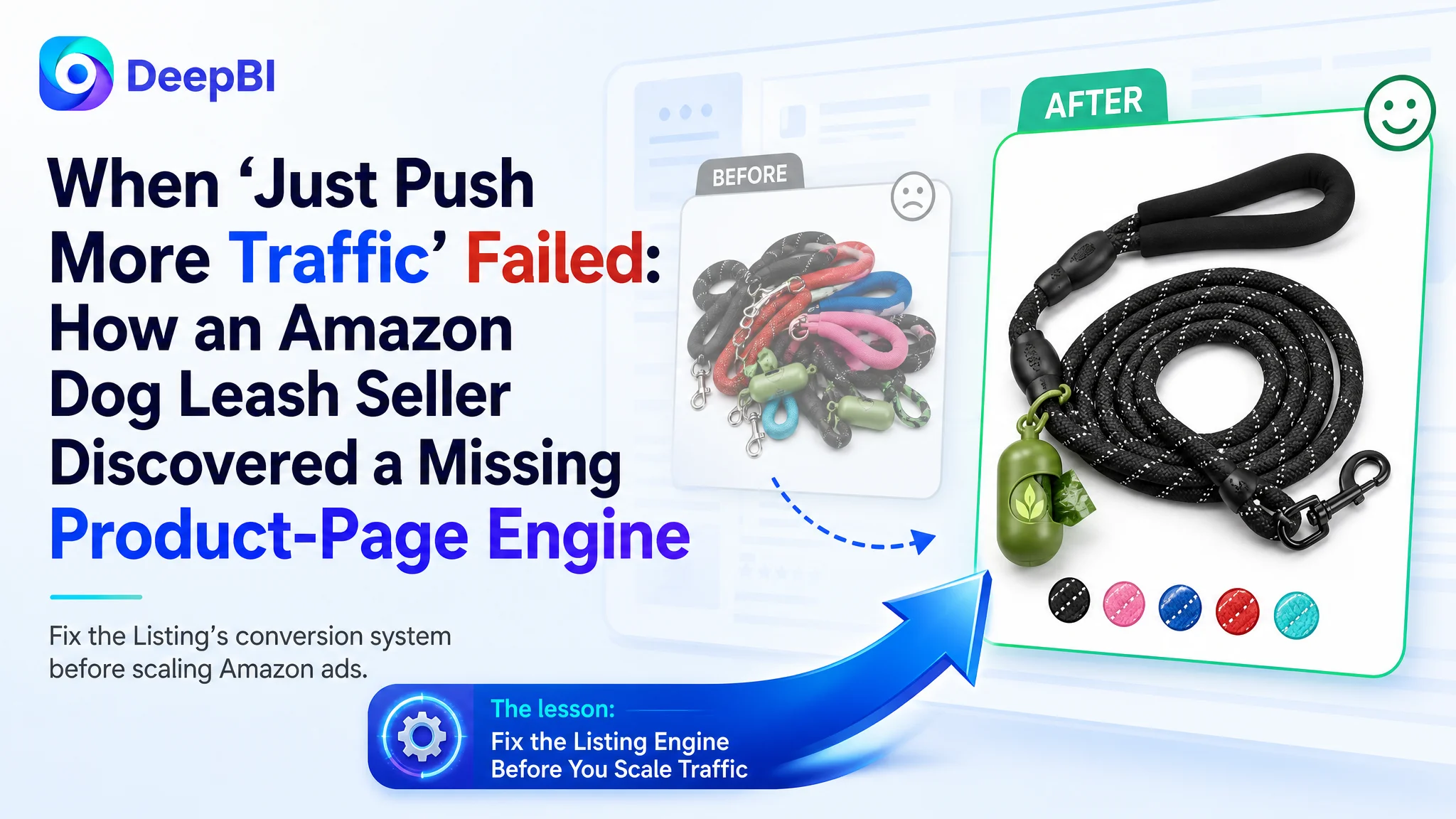 When “Just Push More Traffic” Failed: How an Amazon Dog Leash Seller Discovered a Missing Product-Page Engine