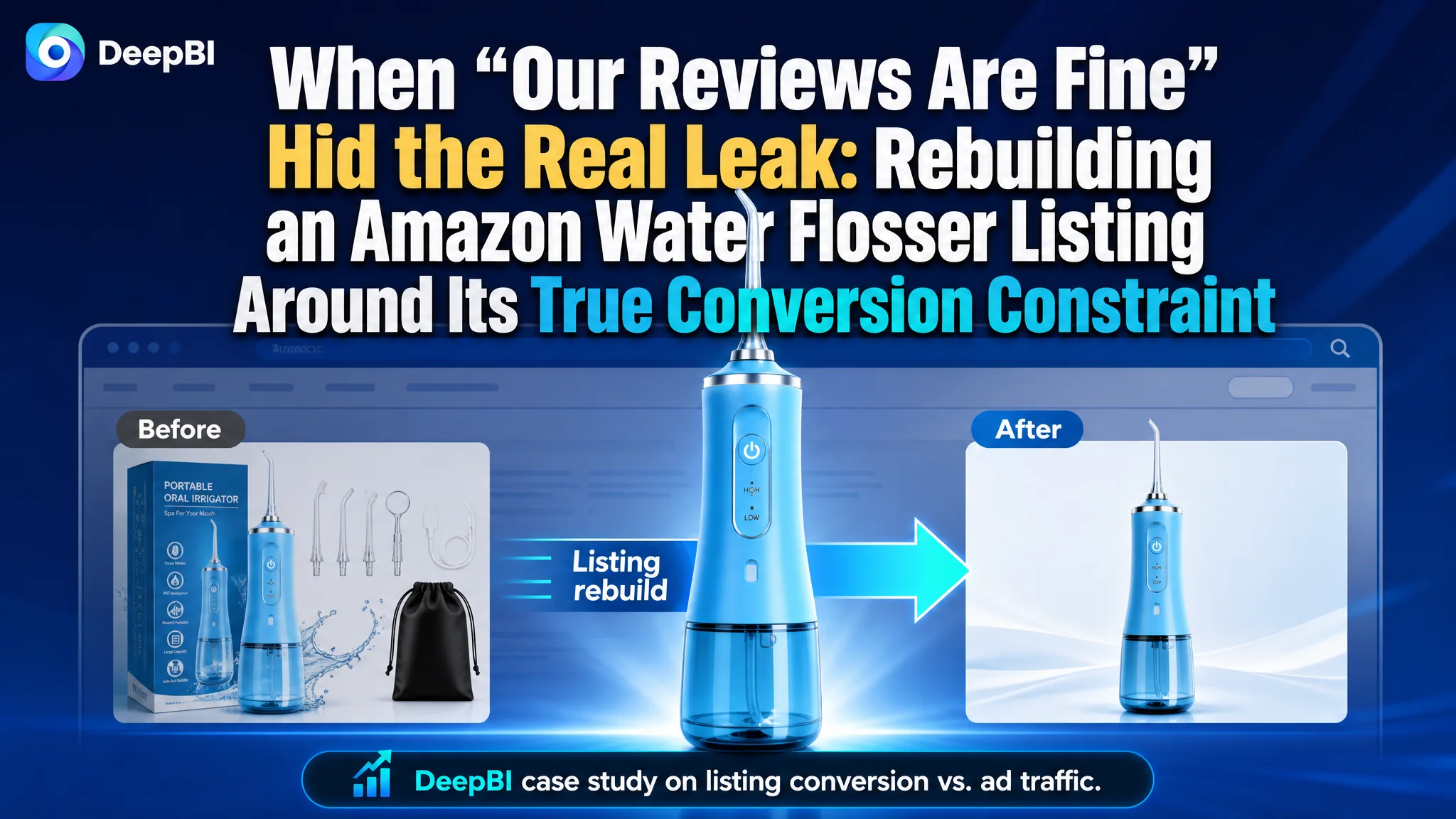 When “Our Reviews Are Fine” Hid the Real Leak: Rebuilding an Amazon Water Flosser Listing Around Its True Conversion Constraint