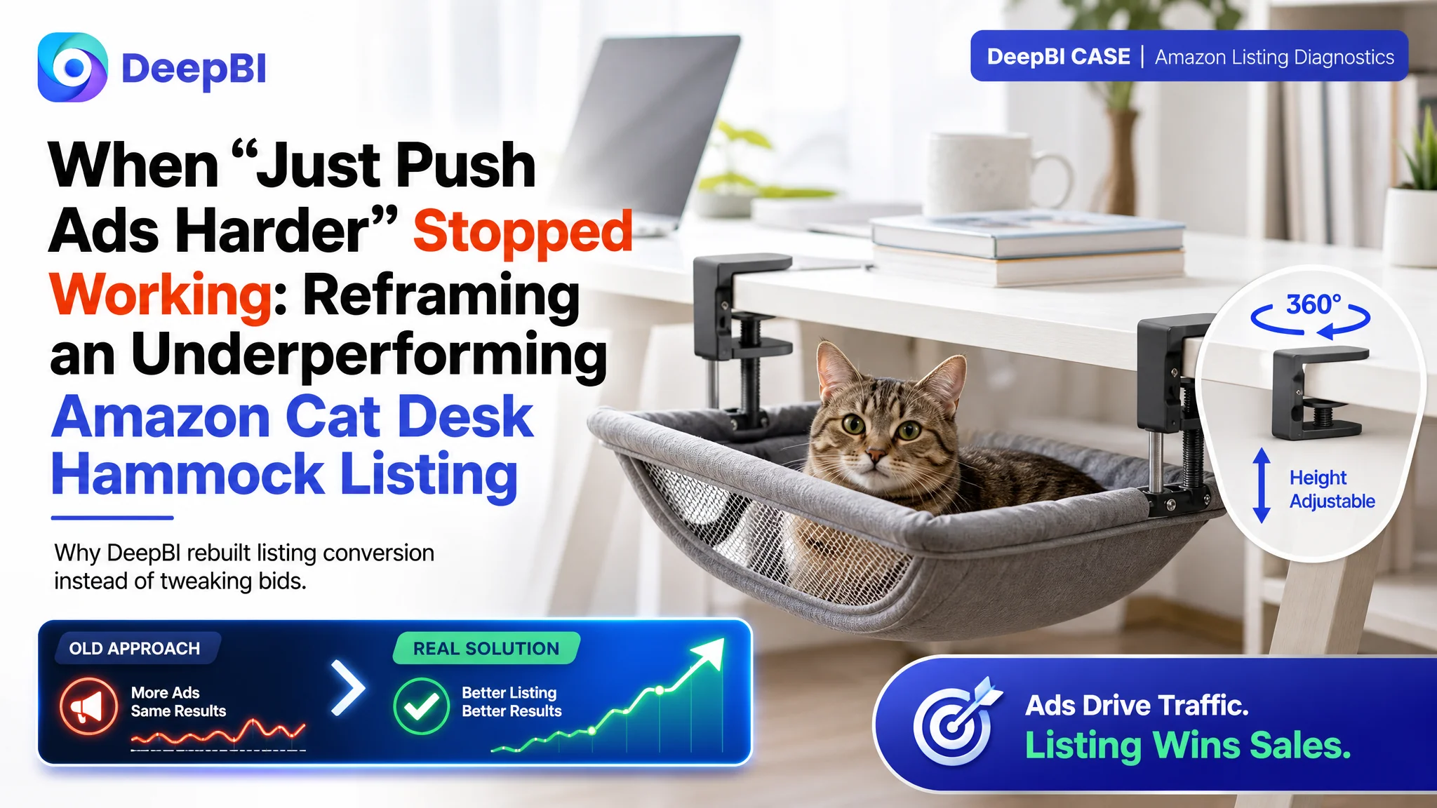 When “Just Push Ads Harder” Stopped Working: Reframing an Underperforming Amazon Cat Desk Hammock Listing