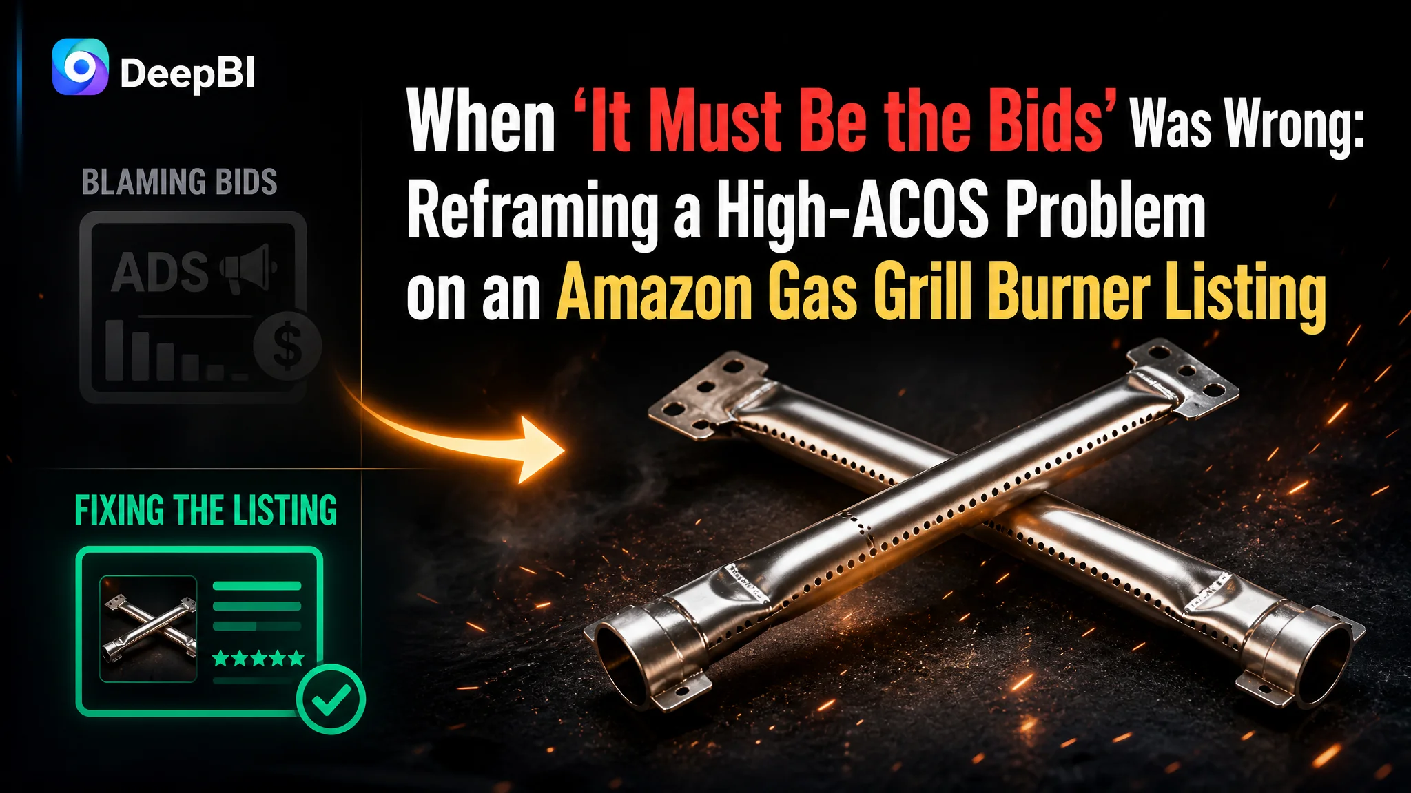When “It Must Be the Bids” Was Wrong: Reframing a High-ACOS Problem on an Amazon Gas Grill Burner Listing