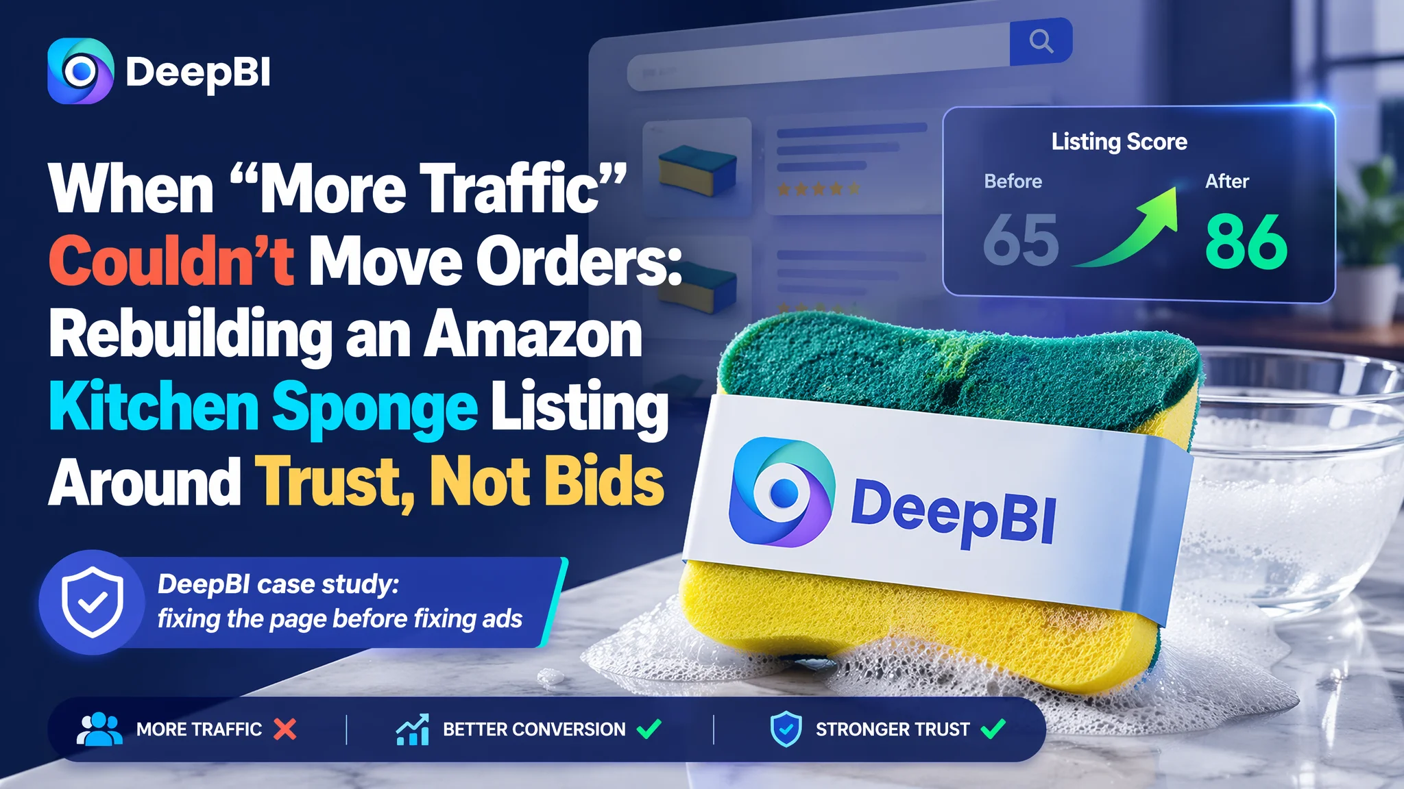 When “More Traffic” Couldn’t Move Orders: Rebuilding an Amazon Kitchen Sponge Listing Around Trust, Not Bids