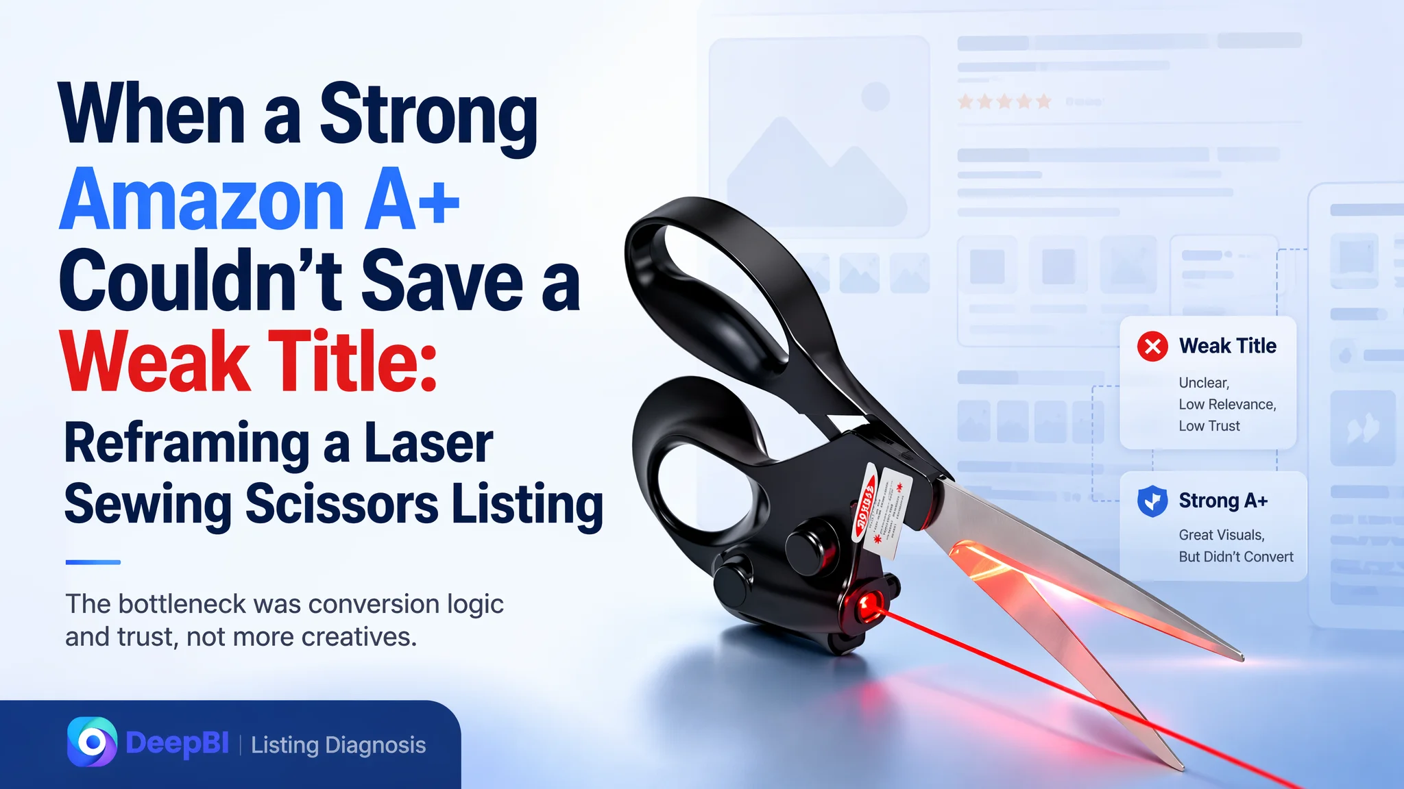 When a Strong Amazon A+ Couldn’t Save a Weak Title: Reframing a Laser Sewing Scissors Listing