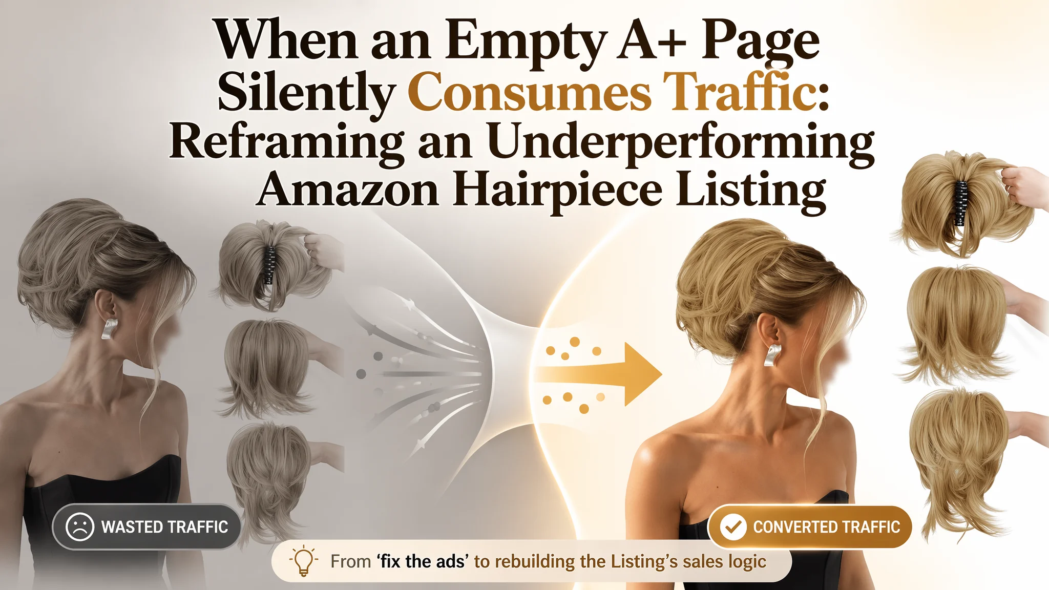 When an Empty A+ Page Silently Consumes Traffic: Reframing an Underperforming Amazon Hairpiece Listing