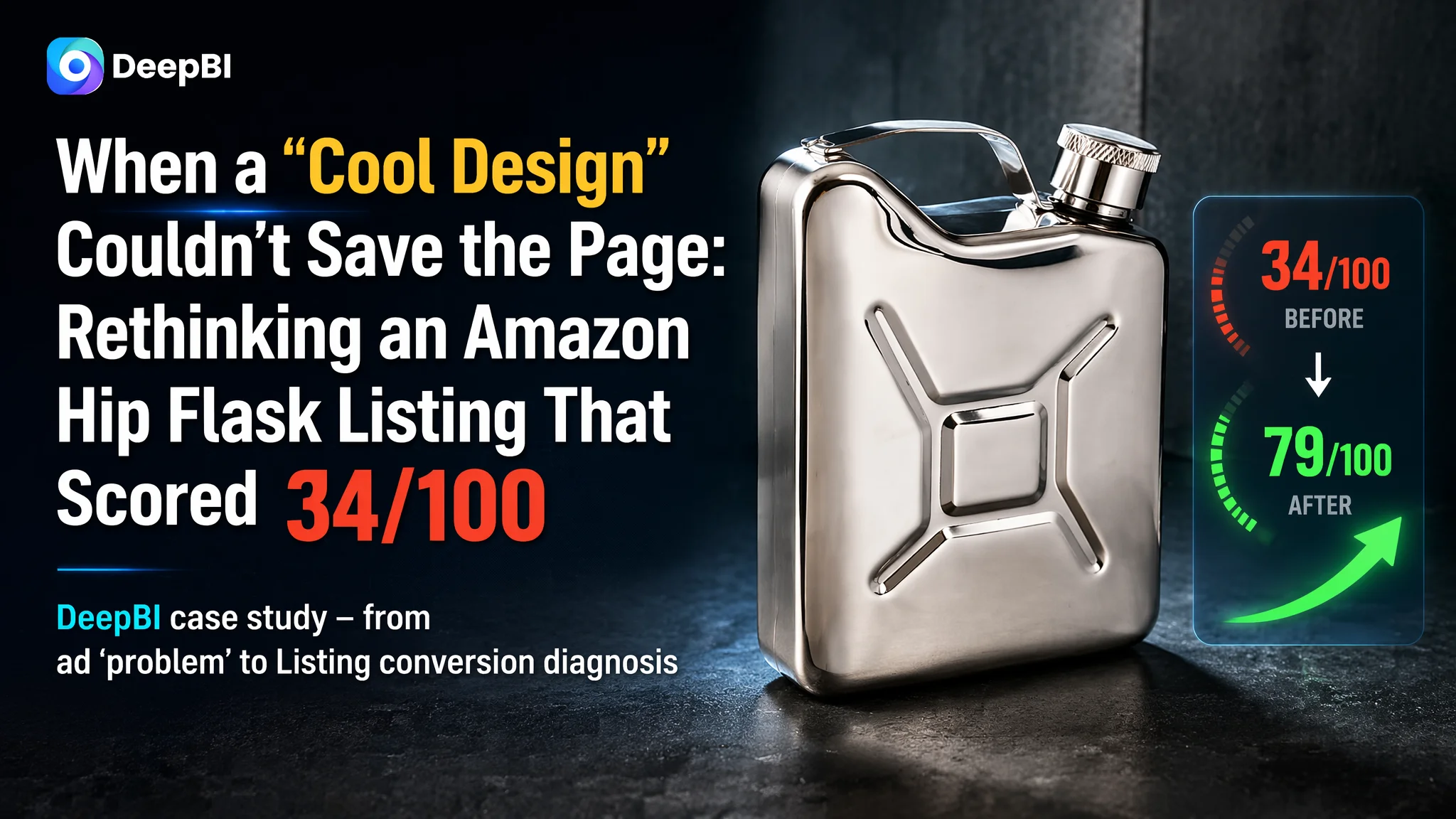 When a “Cool Design” Couldn’t Save the Page: Rethinking an Amazon Hip Flask Listing That Scored 34/100