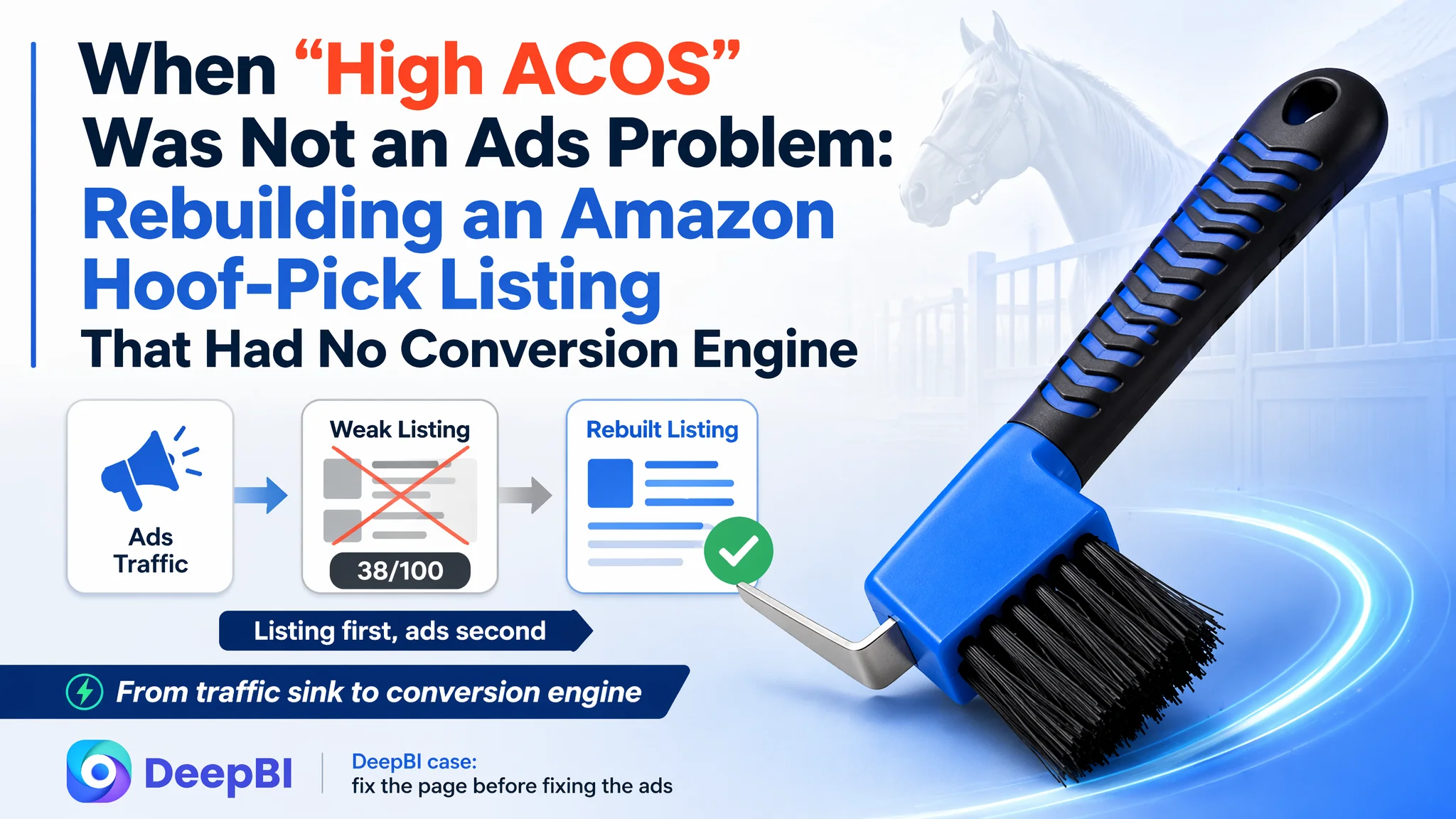 When “High ACOS” Was Not an Ads Problem: Rebuilding an Amazon Hoof-Pick Listing That Had No Conversion Engine