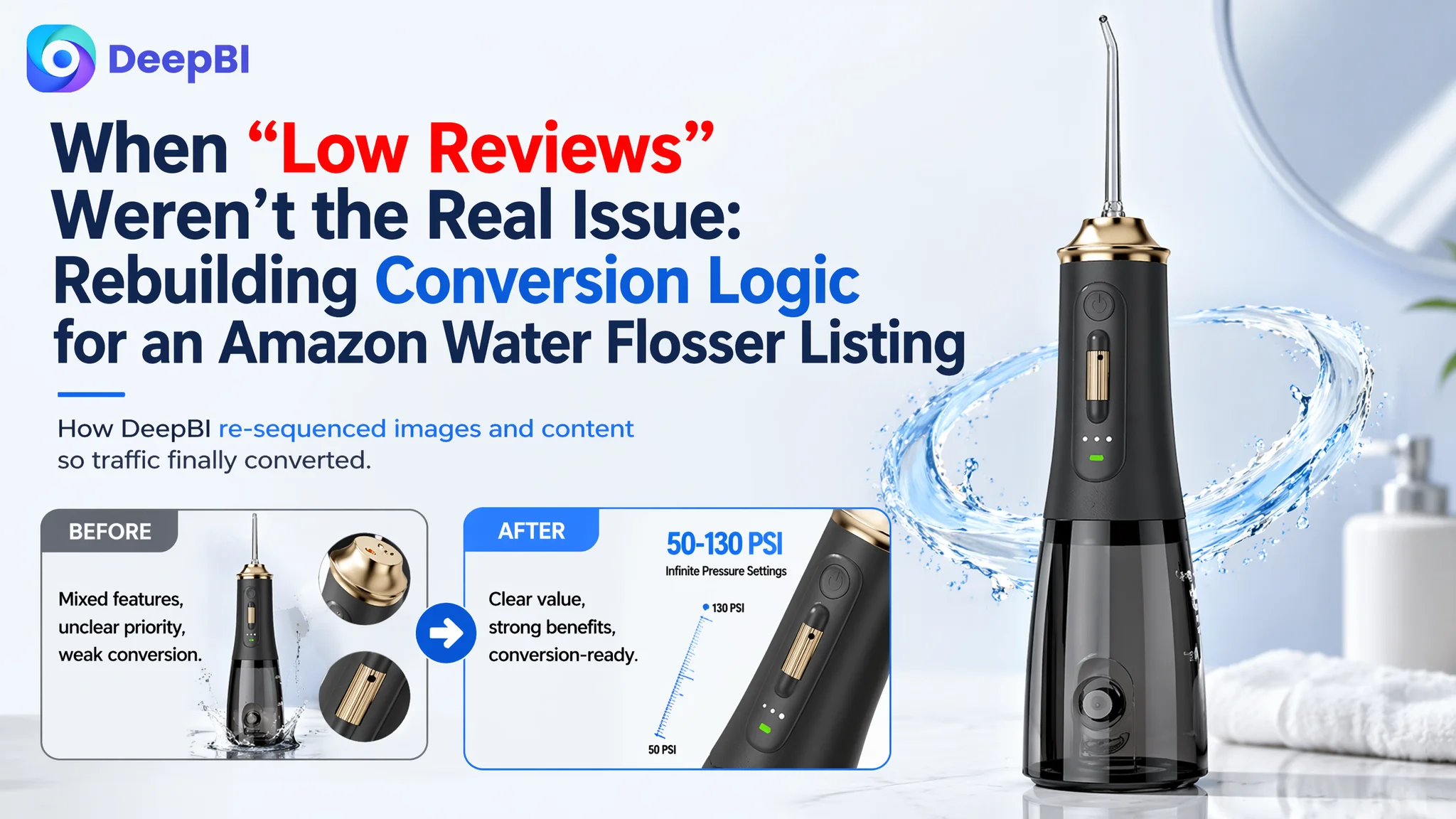 When “Low Reviews” Weren’t the Real Issue: Rebuilding Conversion Logic for an Amazon Water Flosser Listing