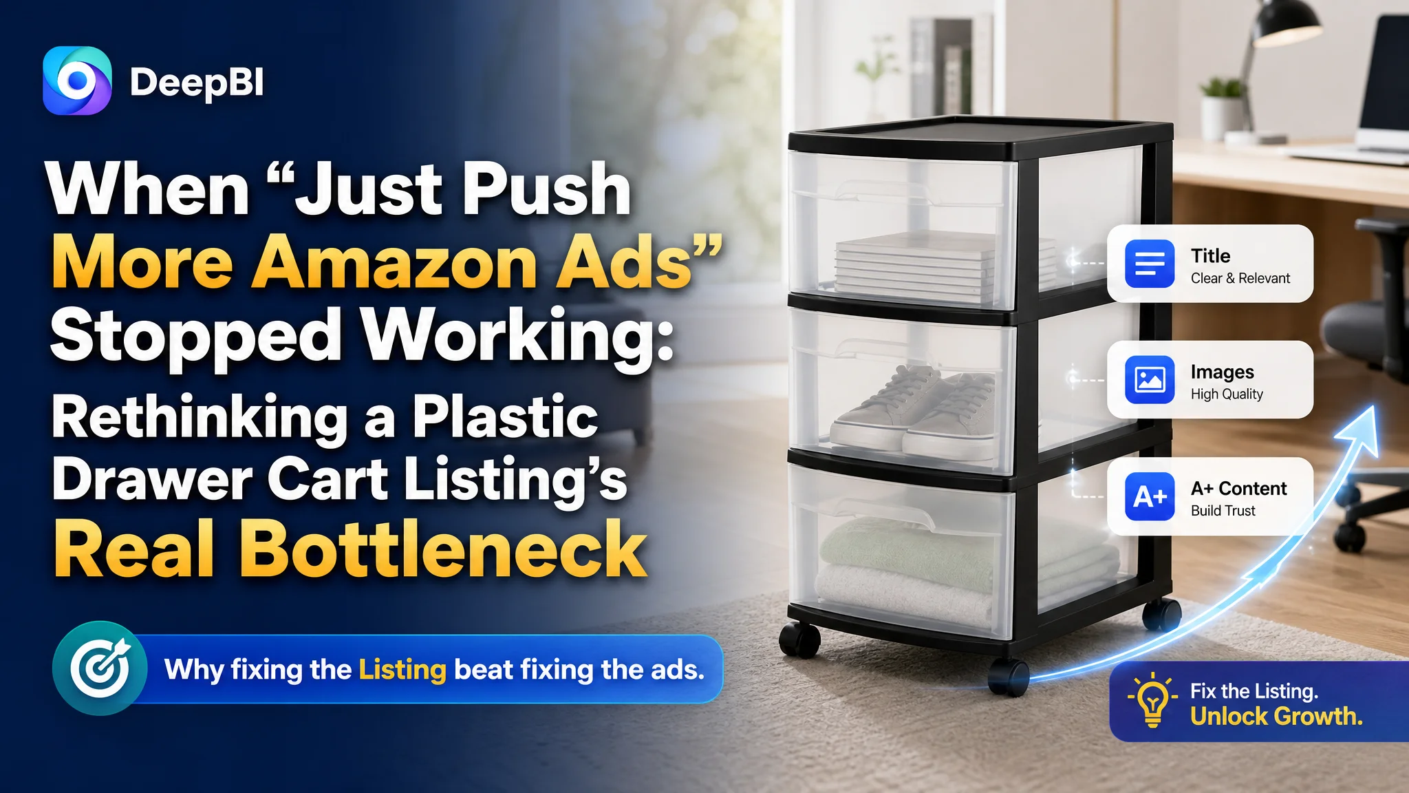 When “Just Push More Amazon Ads” Stopped Working: Rethinking a Plastic Drawer Cart Listing’s Real Bottleneck