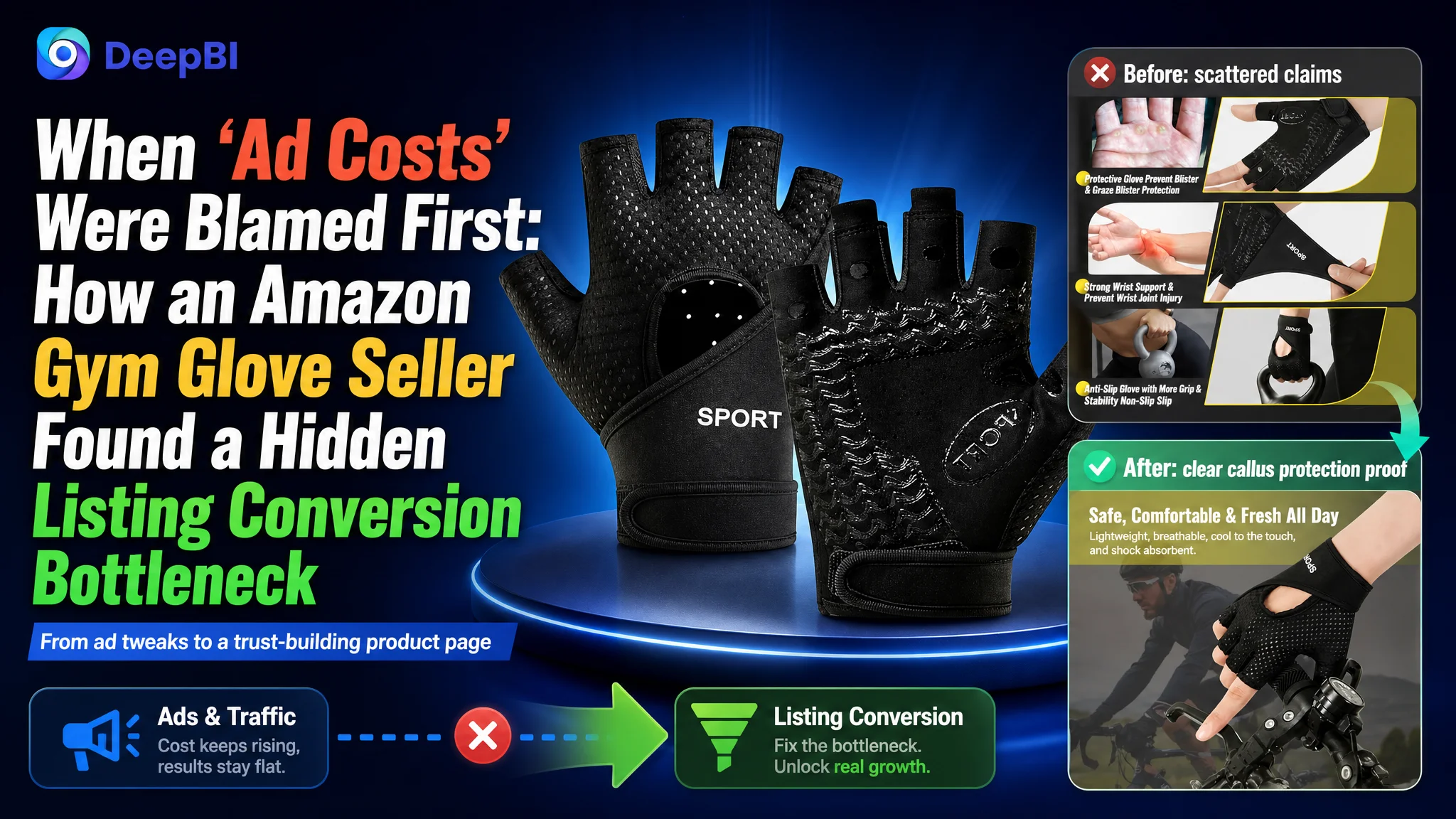 When “Ad Costs” Were Blamed First: How an Amazon Gym Glove Seller Found a Hidden Listing Conversion Bottleneck