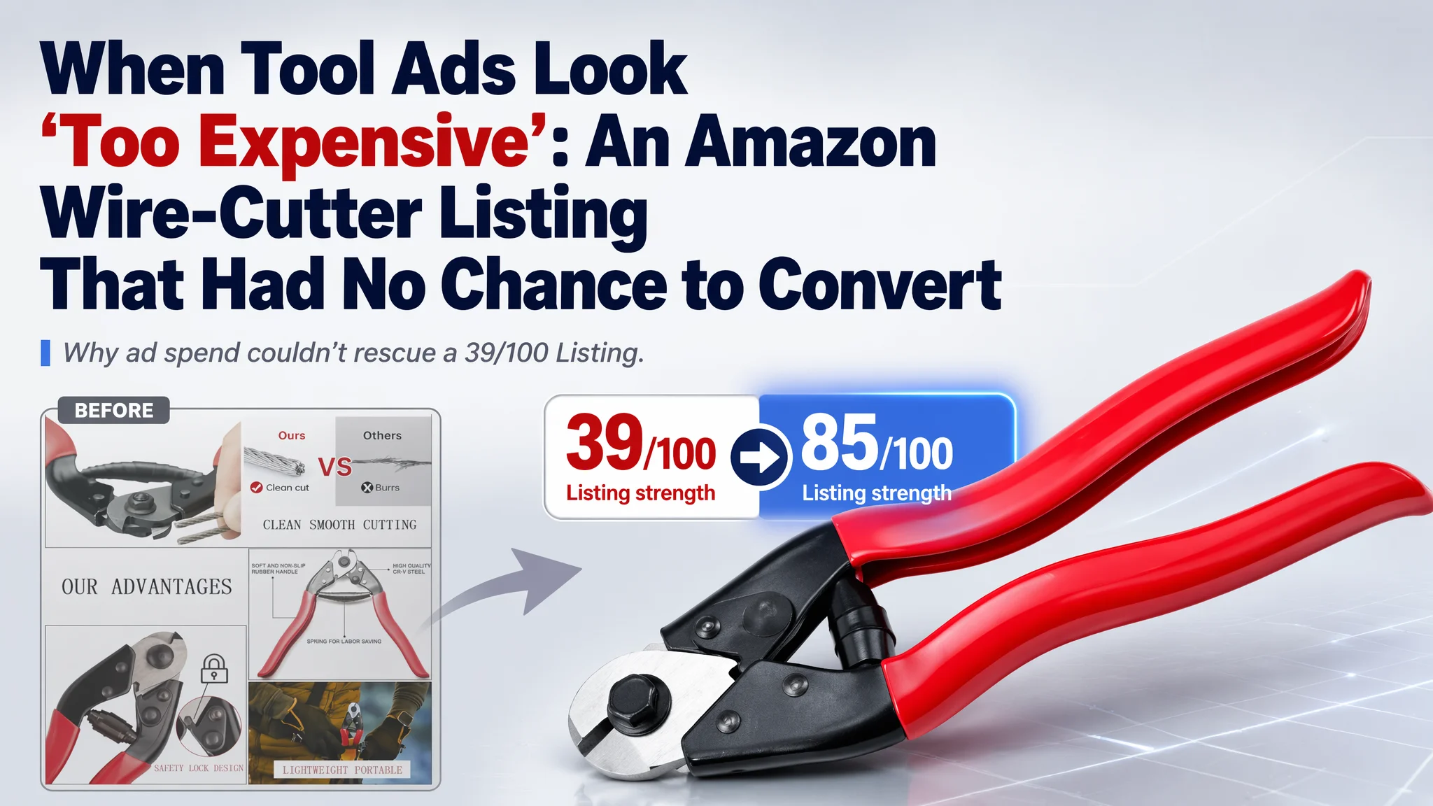 When Tool Ads Look “Too Expensive”: An Amazon Wire-Cutter Listing That Had No Chance to Convert