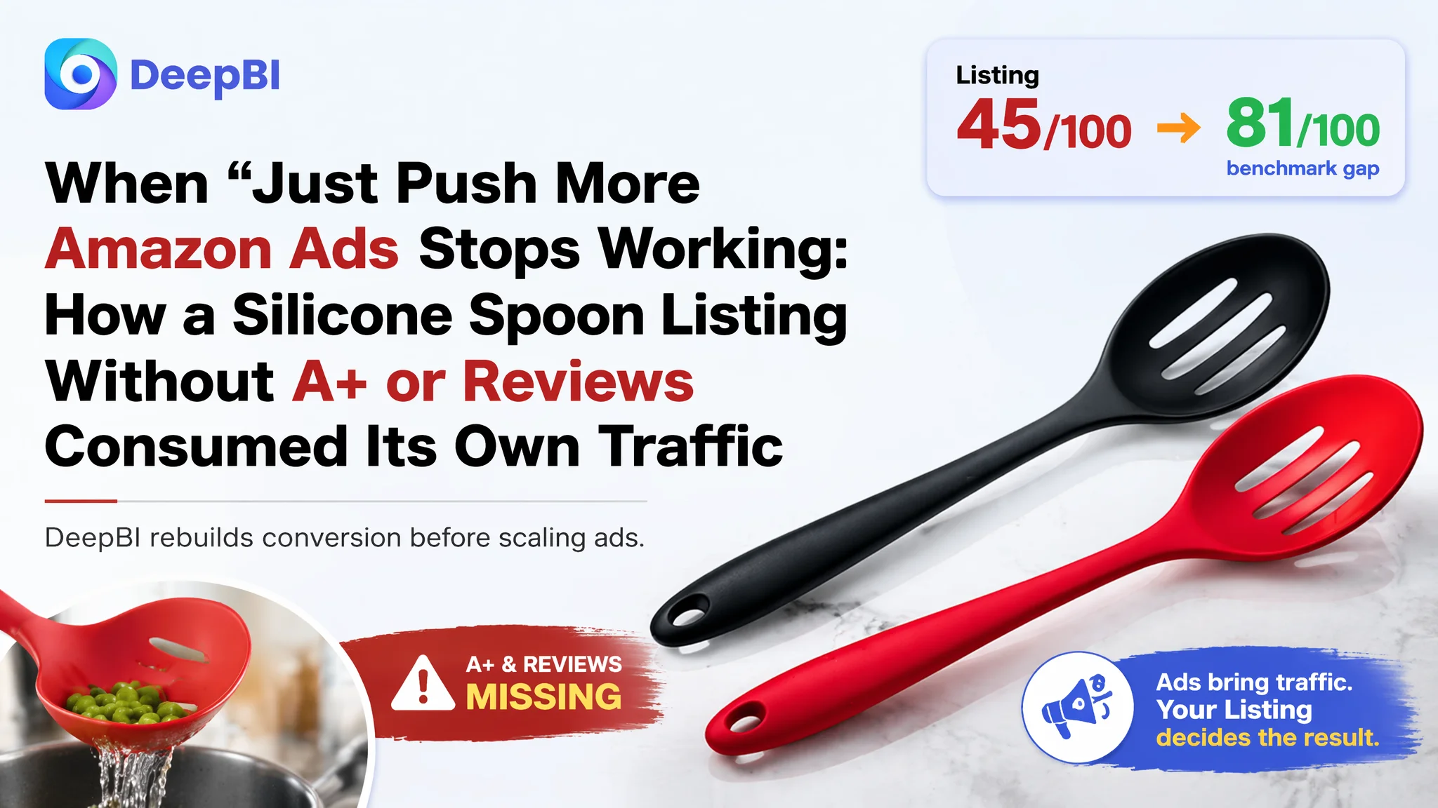 When “Just Push More Amazon Ads” Stops Working: How a Silicone Spoon Listing Without A+ or Reviews Consumed Its Own Traffic