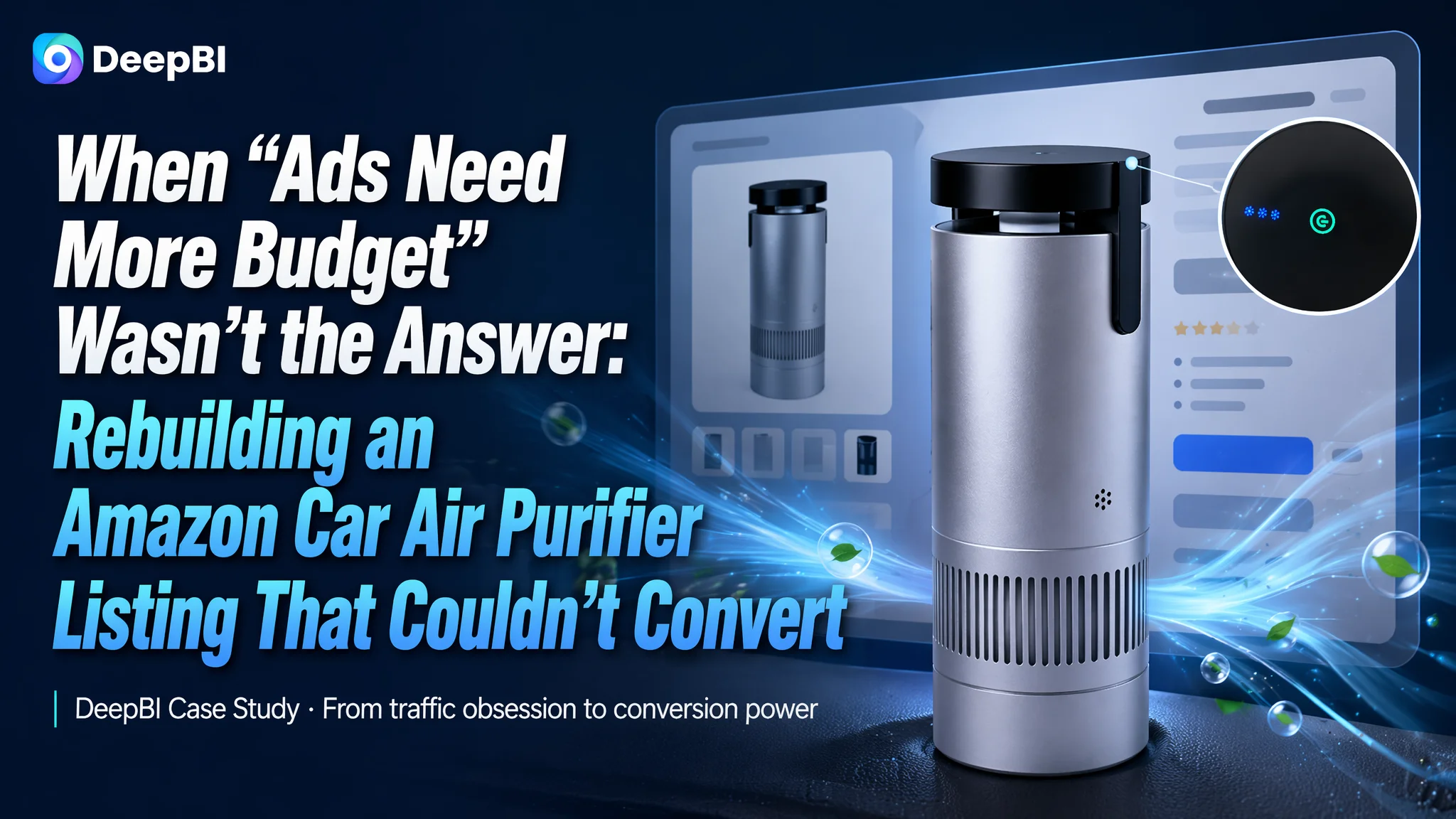 When “Ads Need More Budget” Wasn’t the Answer: Rebuilding an Amazon Car Air Purifier Listing That Couldn’t Convert