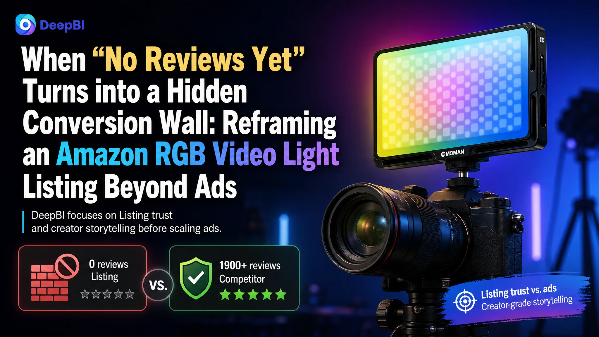 When “No Reviews Yet” Turns into a Hidden Conversion Wall: Reframing an Amazon RGB Video Light Listing Beyond Ads