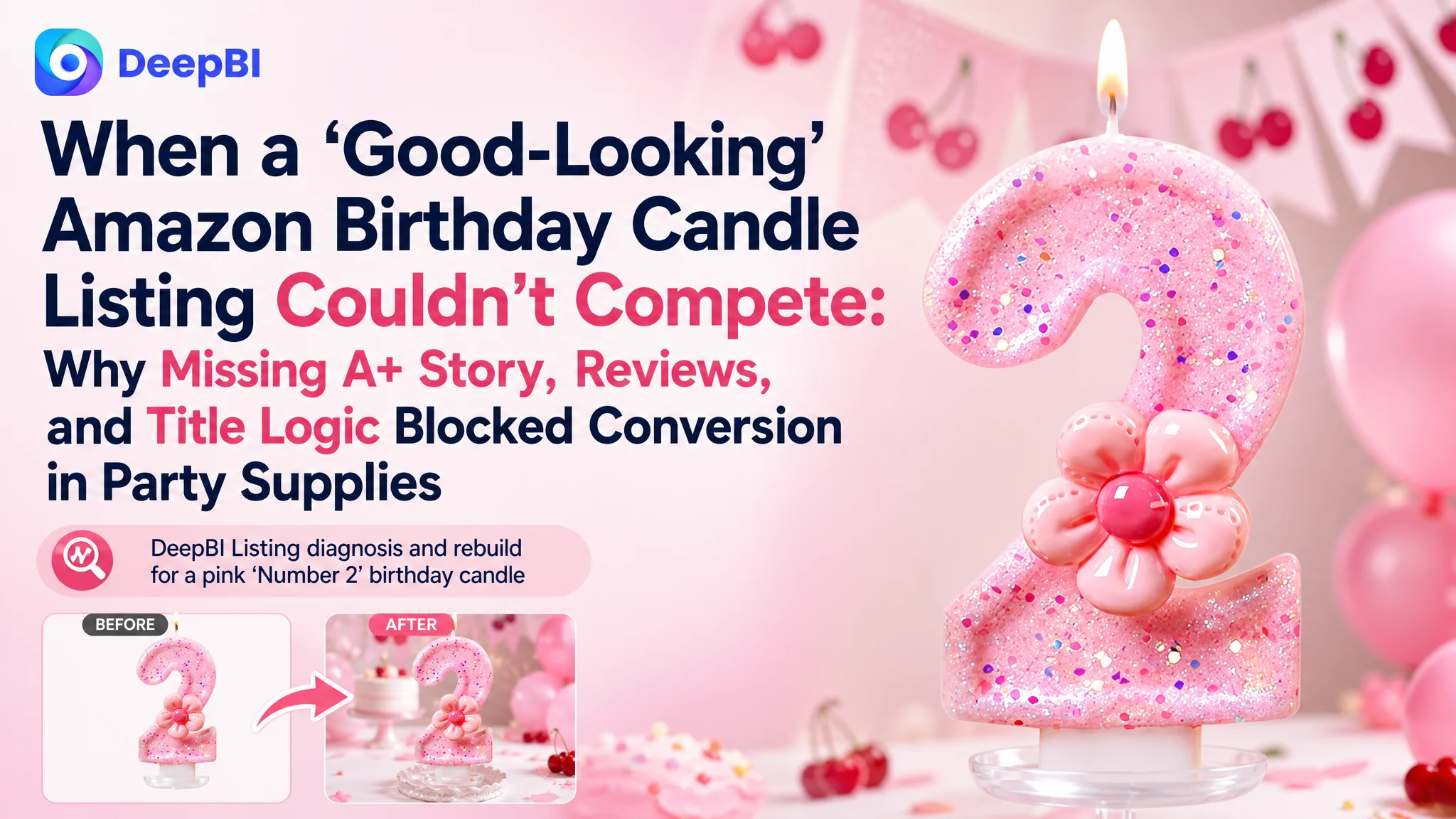 When a “Good-Looking” Amazon Birthday Candle Listing Couldn’t Compete: Why Missing A+ Story, Reviews, and Title Logic Blocked Conversion in Party Supplies