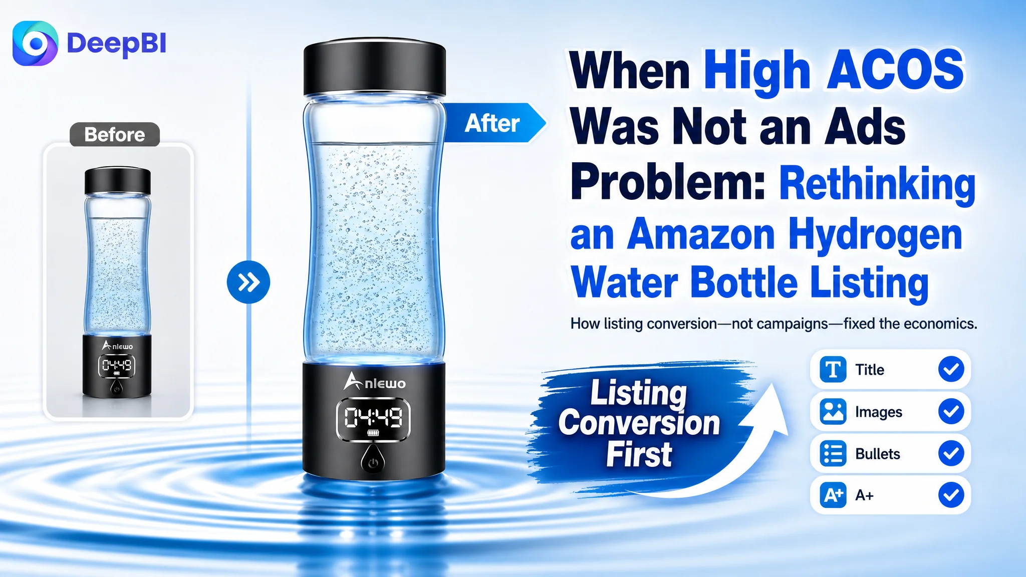 When “High ACOS” Wasn’t an Ad Problem: Reframing a Hydrogen Water Bottle on Amazon