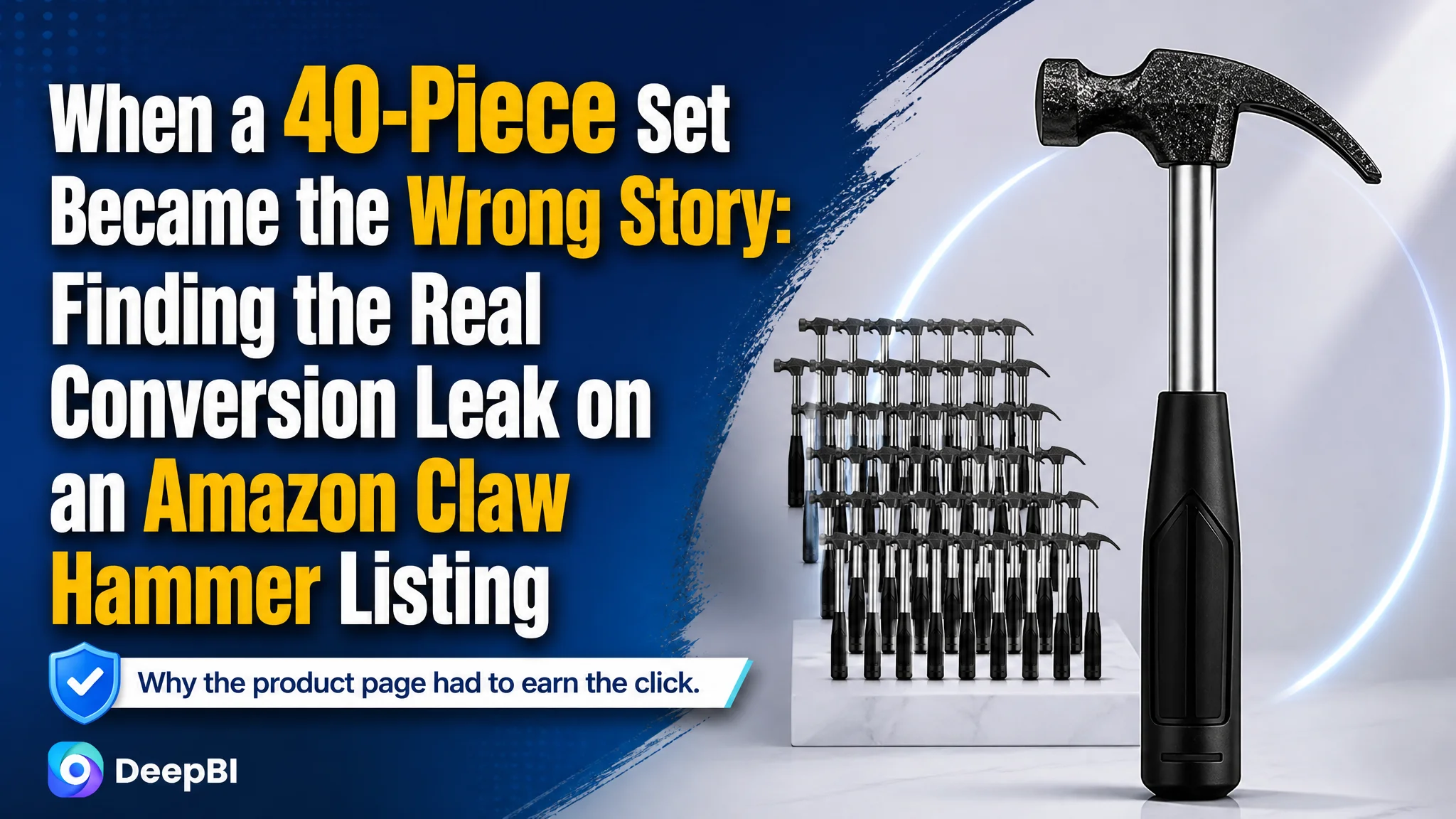 When a 40-Piece Set Became the Wrong Story: Finding the Real Conversion Leak on an Amazon Claw Hammer Listing