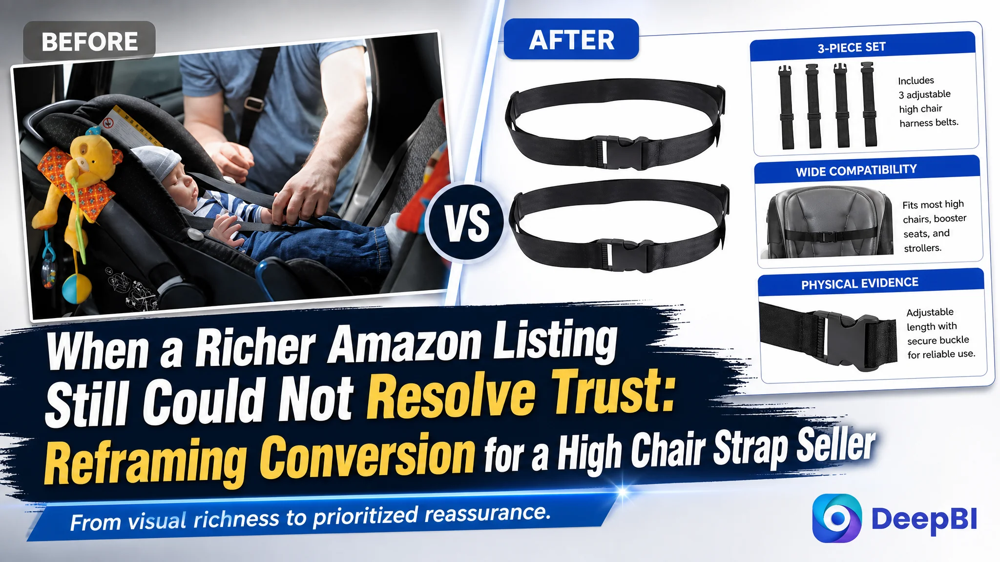 When a Richer Amazon Listing Still Could Not Resolve Trust: Reframing Conversion for a High Chair Strap Seller