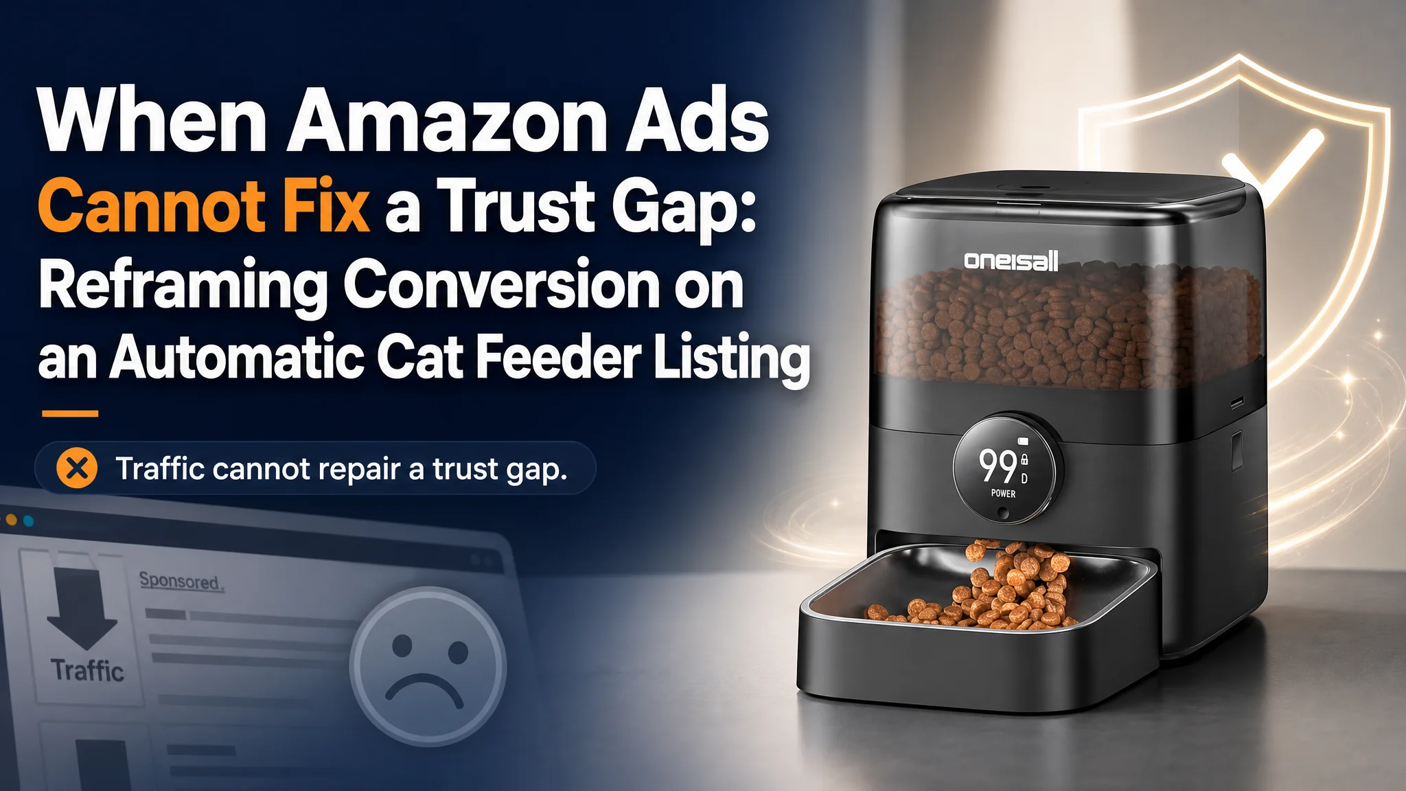 When Amazon Ads Cannot Fix a Trust Gap: Reframing Conversion on an Automatic Cat Feeder Listing