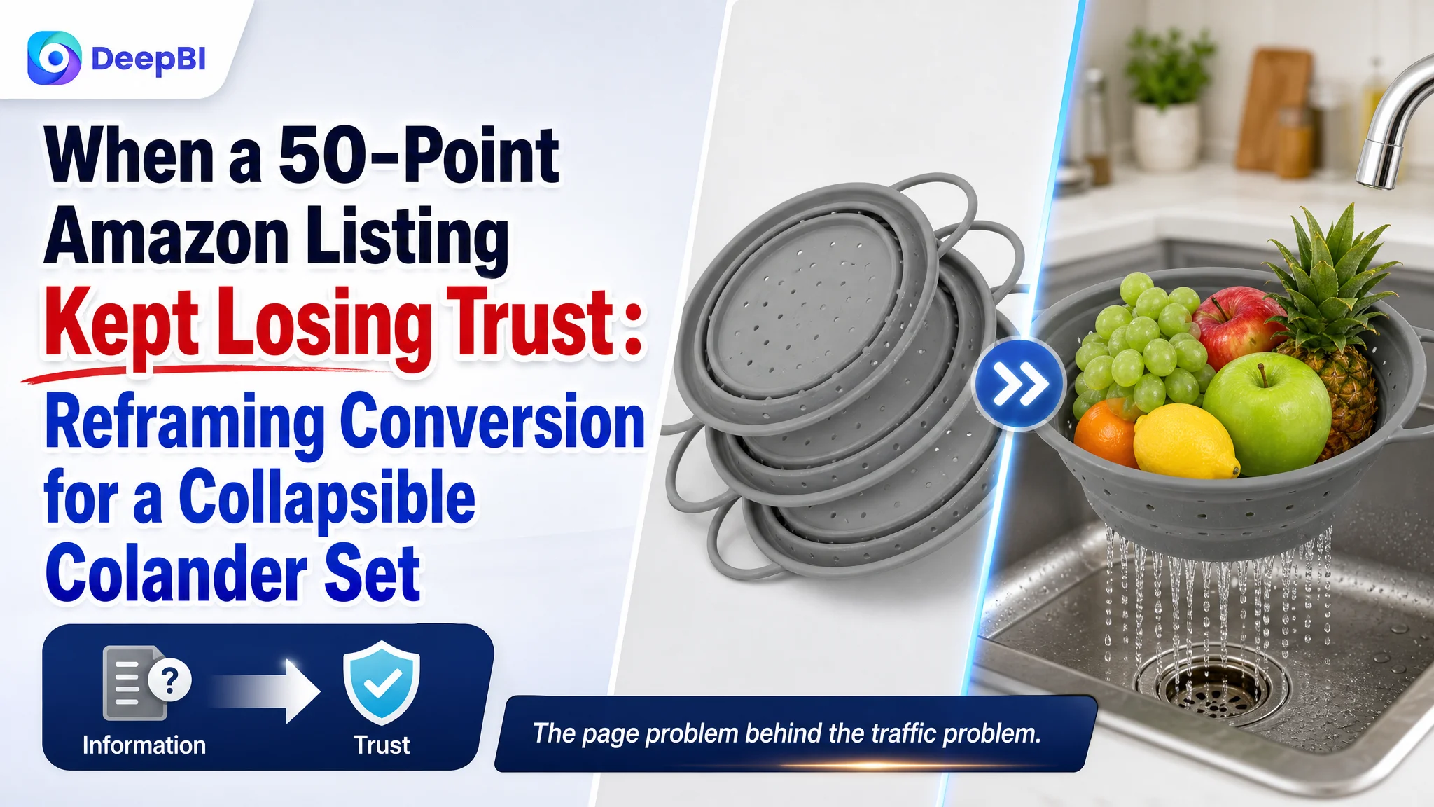 When a 50-Point Amazon Listing Kept Losing Trust: Reframing Conversion for a Collapsible Colander Set