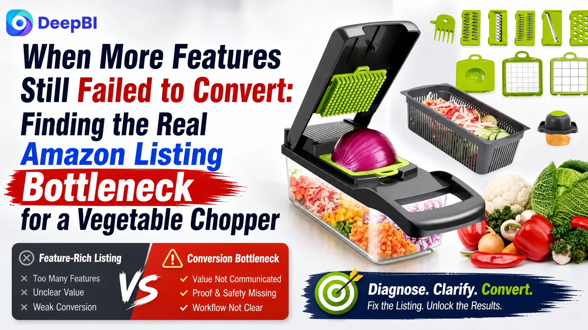When a 15-in-1 Claim Could Not Carry Conversion: Finding the Real Bottleneck on an Amazon Vegetable Chopper Listing