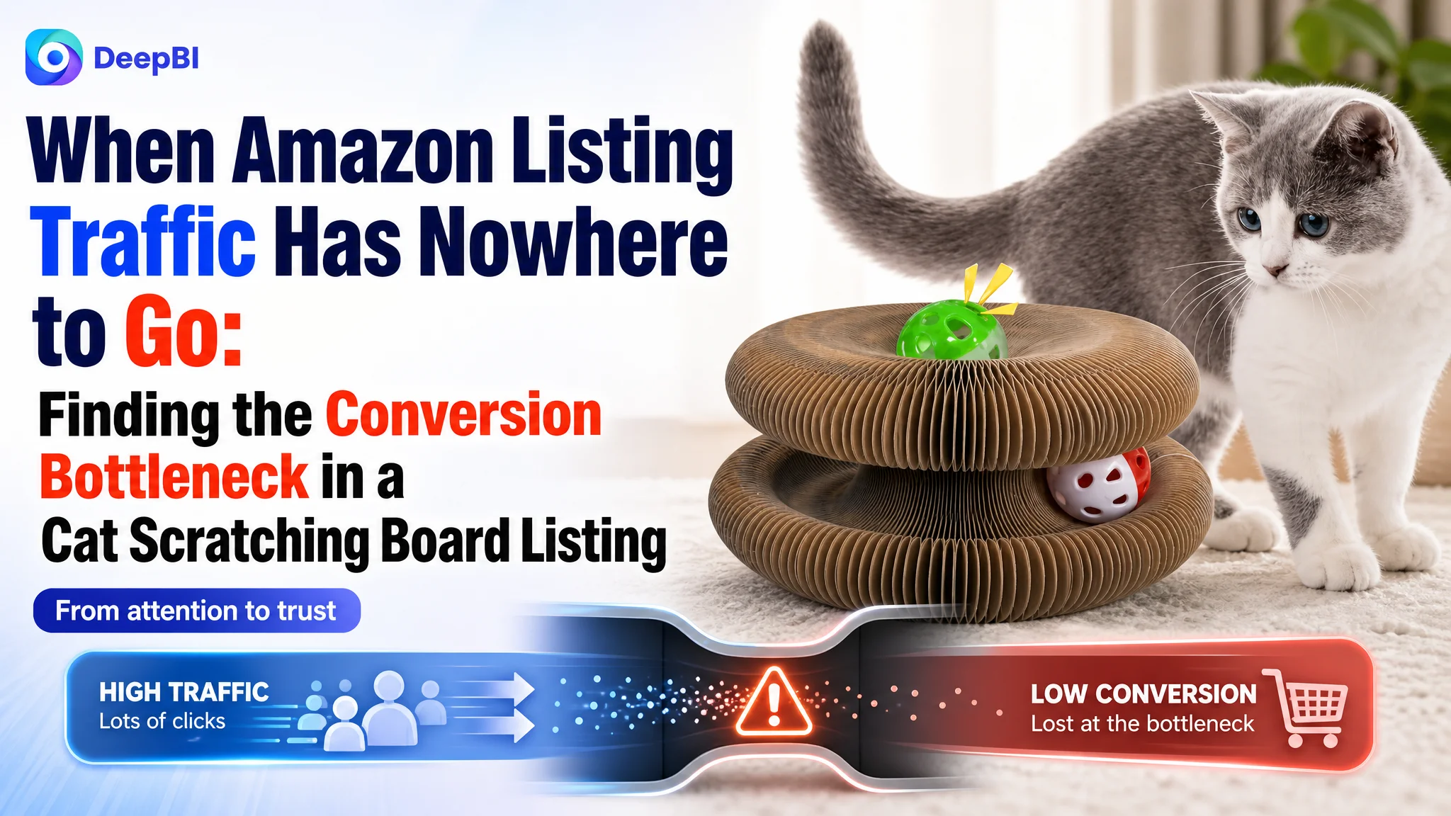 When Amazon Listing Traffic Has Nowhere to Go: Finding the Conversion Bottleneck in a Cat Scratching Board Listing