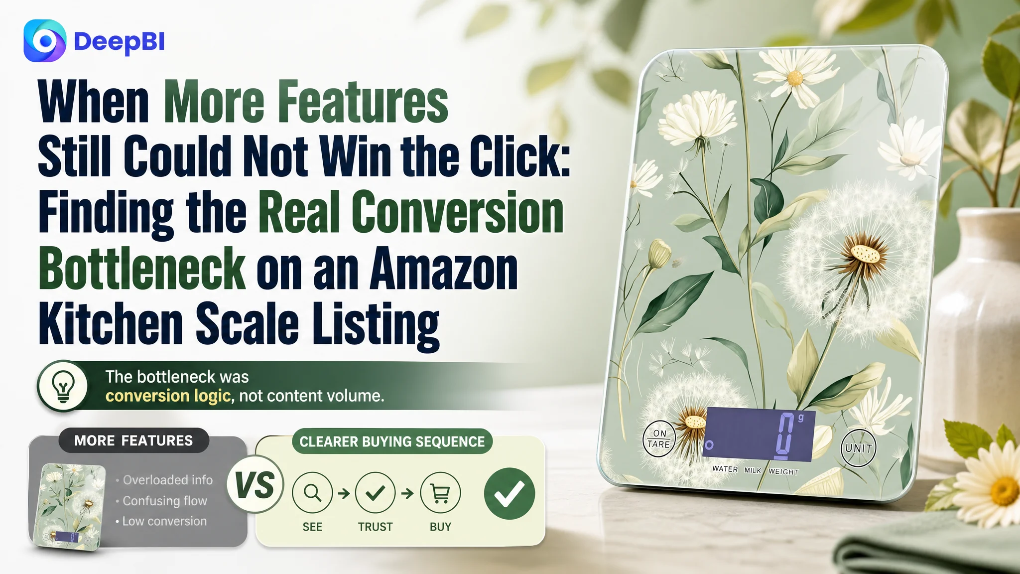 When More Features Still Could Not Win the Click: Finding the Real Conversion Bottleneck on an Amazon Kitchen Scale Listing