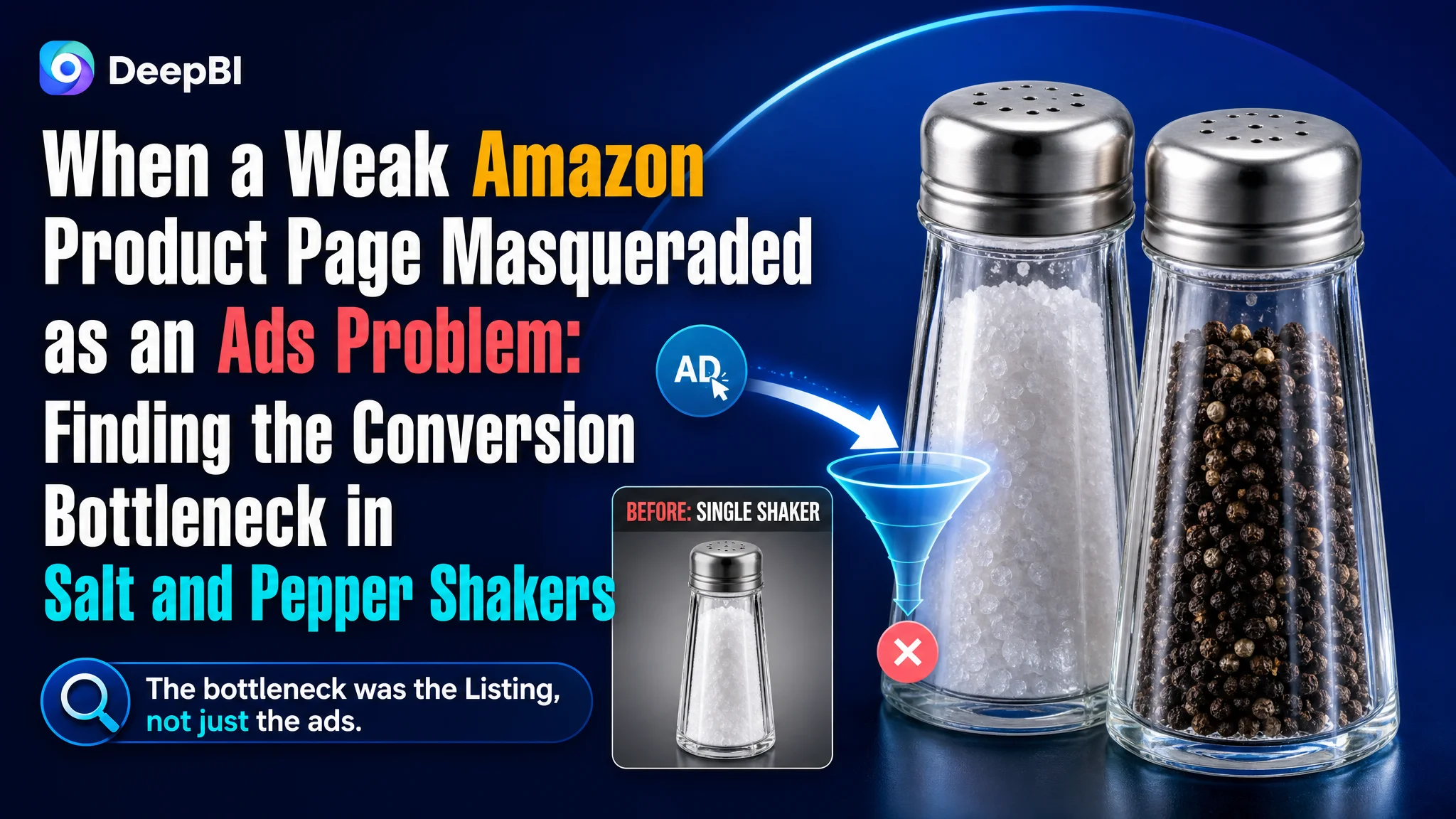 When a Weak Amazon Product Page Masqueraded as an Ads Problem: Finding the Conversion Bottleneck in Salt and Pepper Shakers
