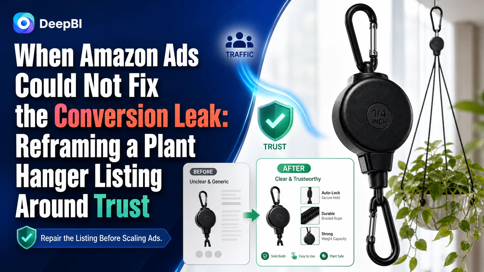 When Amazon Ads Could Not Fix the Conversion Leak: Reframing a Plant Hanger Listing Around Trust