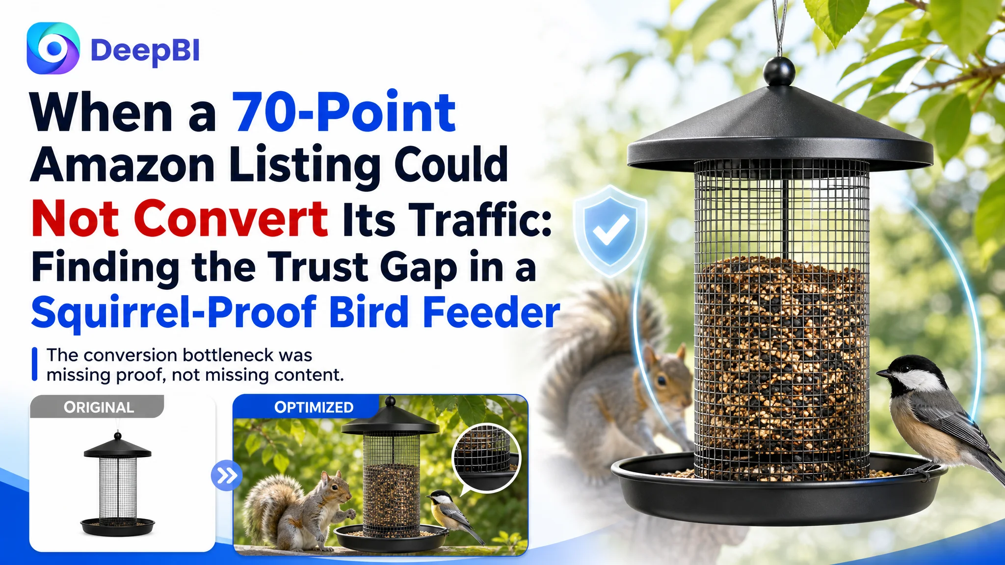 When a 70-Point Amazon Listing Could Not Convert Its Traffic: Finding the Trust Gap in a Squirrel-Proof Bird Feeder