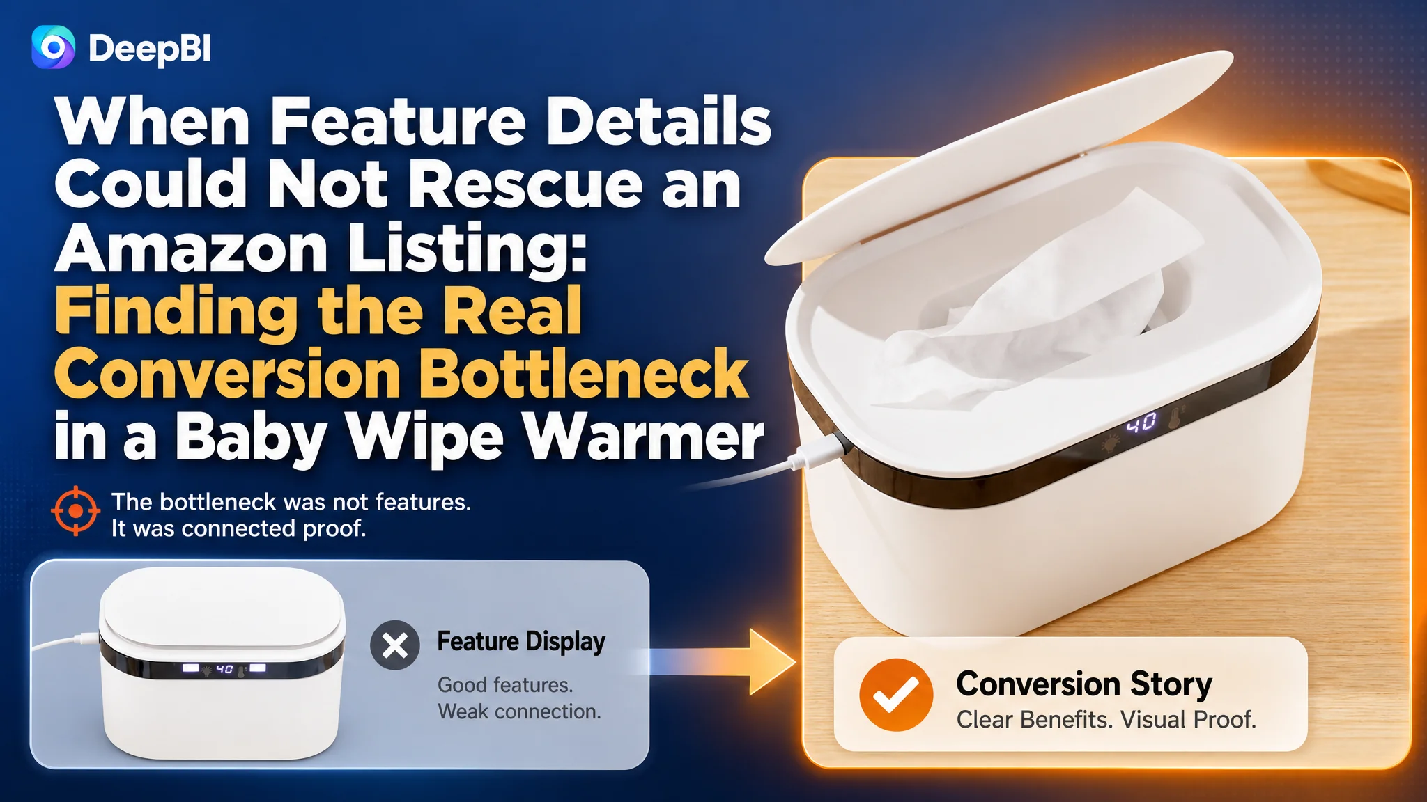 When Feature Details Could Not Rescue an Amazon Listing: Finding the Real Conversion Bottleneck in a Baby Wipe Warmer