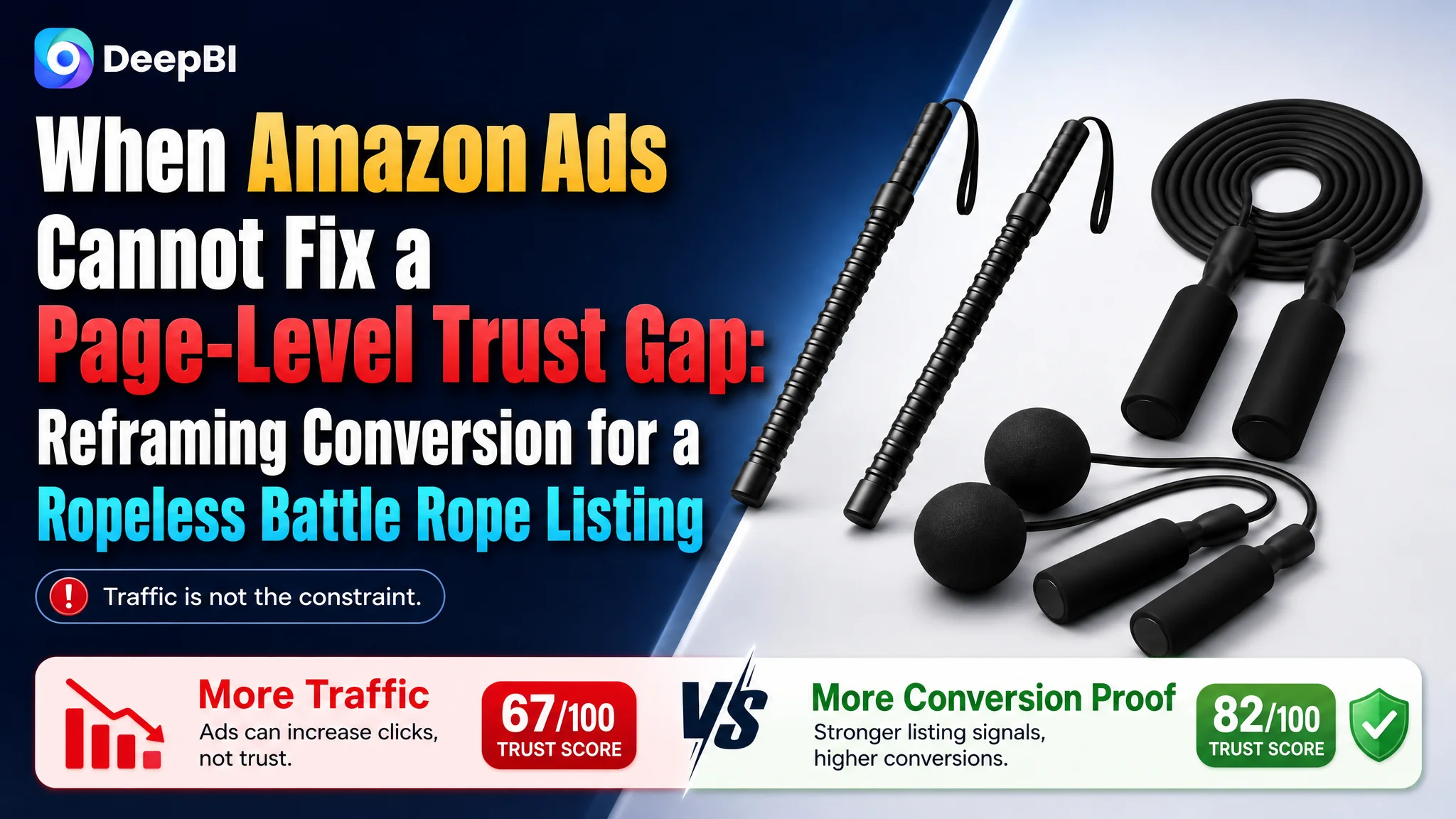 When Amazon Ads Cannot Fix a Page-Level Trust Gap: Reframing Conversion for a Ropeless Battle Rope Listing