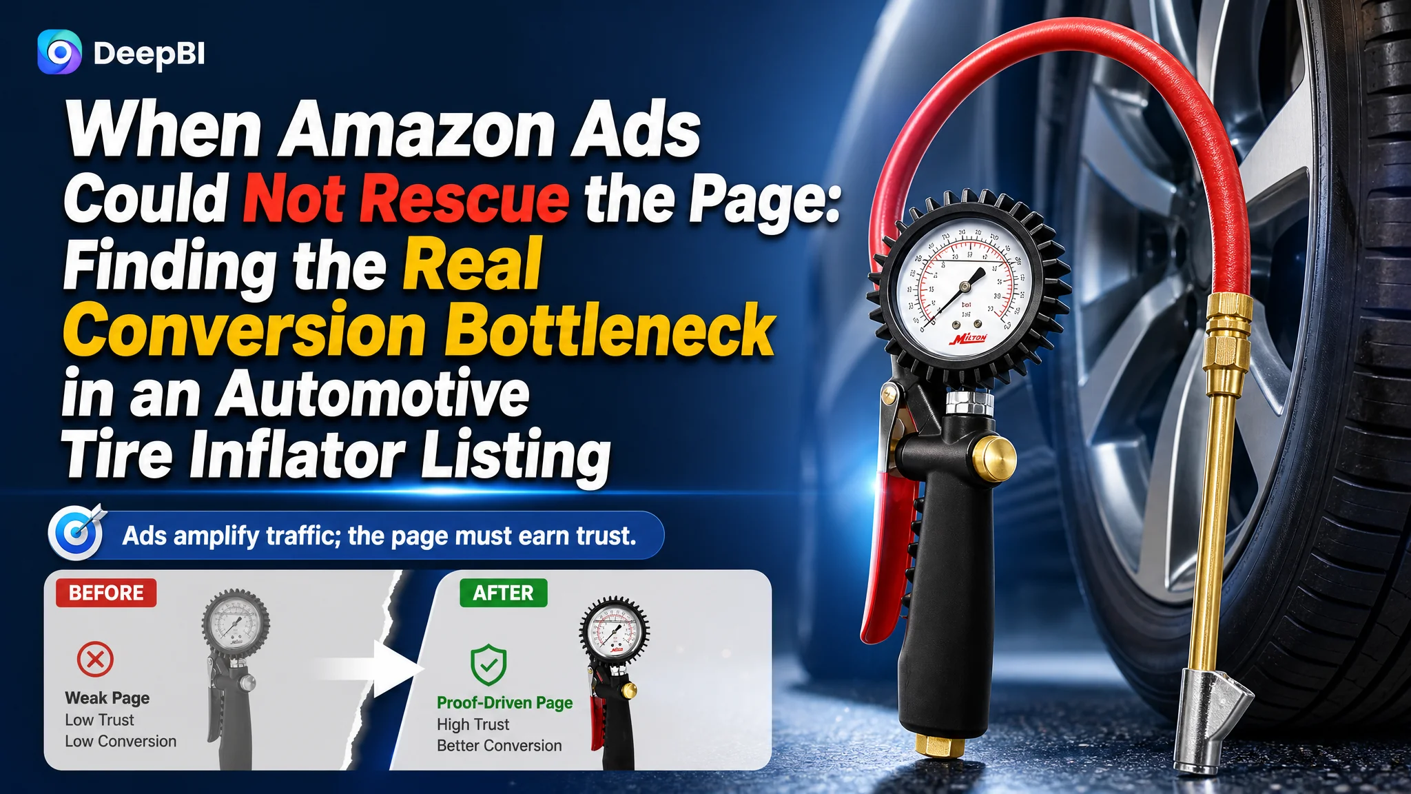 When Amazon Ads Could Not Rescue the Page: Finding the Real Conversion Bottleneck in an Automotive Tire Inflator Listing