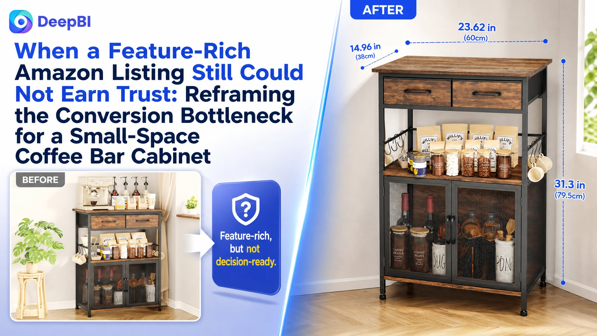 When a Feature-Rich Amazon Listing Still Could Not Earn Trust: Reframing the Conversion Bottleneck for a Small-Space Coffee Bar Cabinet