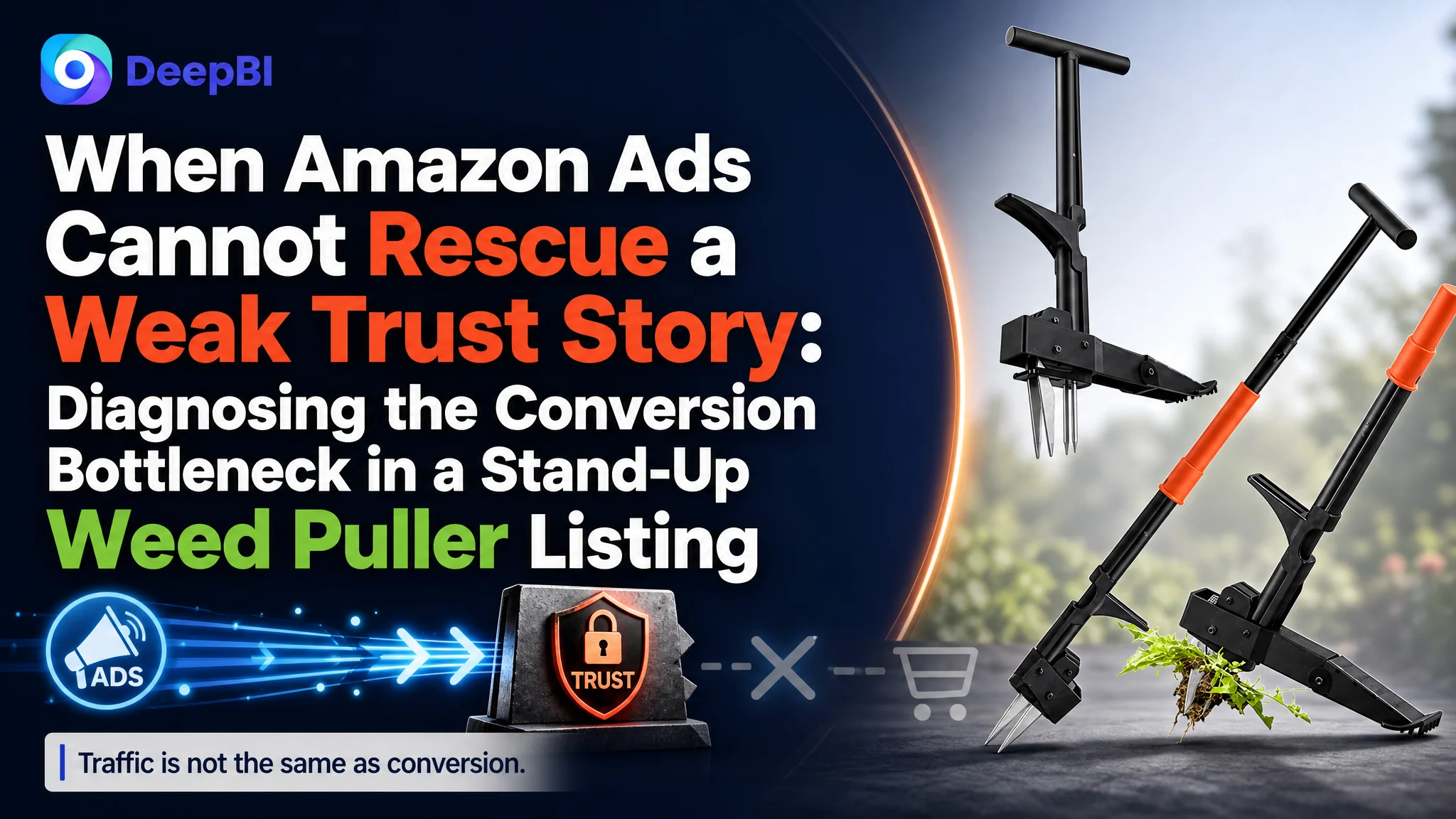 When Amazon Ads Cannot Rescue a Weak Trust Story: Diagnosing the Conversion Bottleneck in a Stand-Up Weed Puller Listing