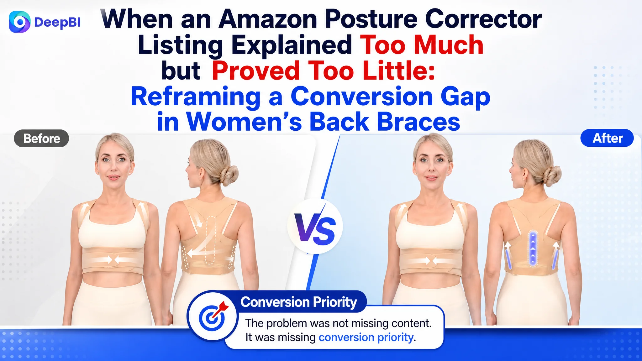 When an Amazon Posture Corrector Listing Explained Too Much but Proved Too Little: Reframing a Conversion Gap in Women’s Back Braces