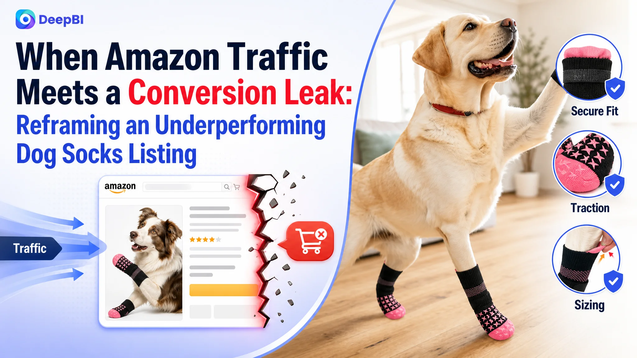 When Amazon Traffic Meets a Conversion Leak: Reframing an Underperforming Dog Socks Listing