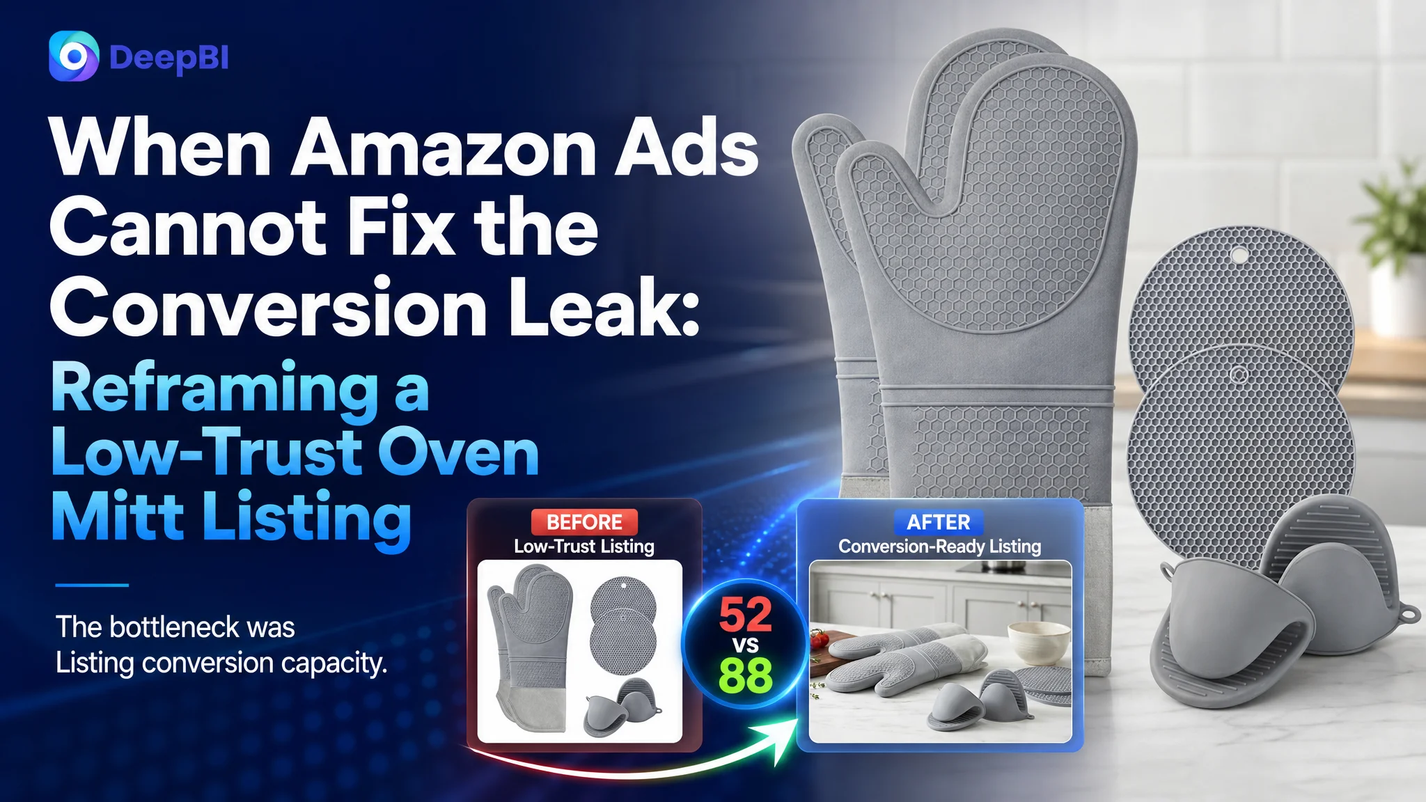 When Amazon Ads Cannot Fix the Conversion Leak: Reframing a Low-Trust Oven Mitt Listing
