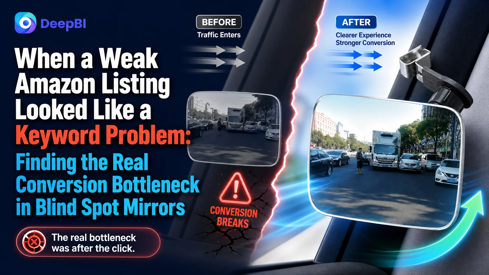 When a Weak Amazon Listing Looked Like a Keyword Problem: Finding the Real Conversion Bottleneck in Blind Spot Mirrors