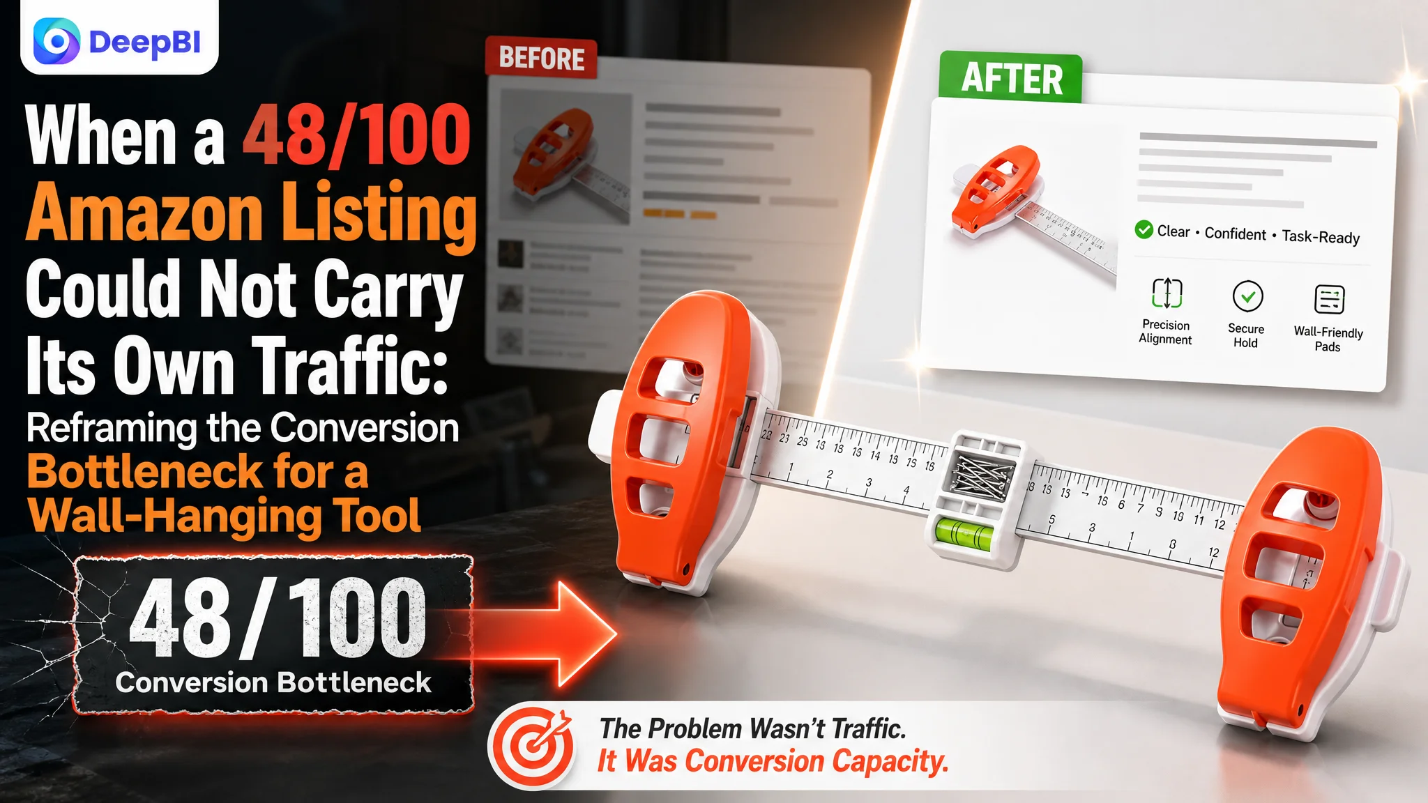 When a 48/100 Amazon Listing Could Not Carry Its Own Traffic: Reframing the Conversion Bottleneck for a Wall-Hanging Tool