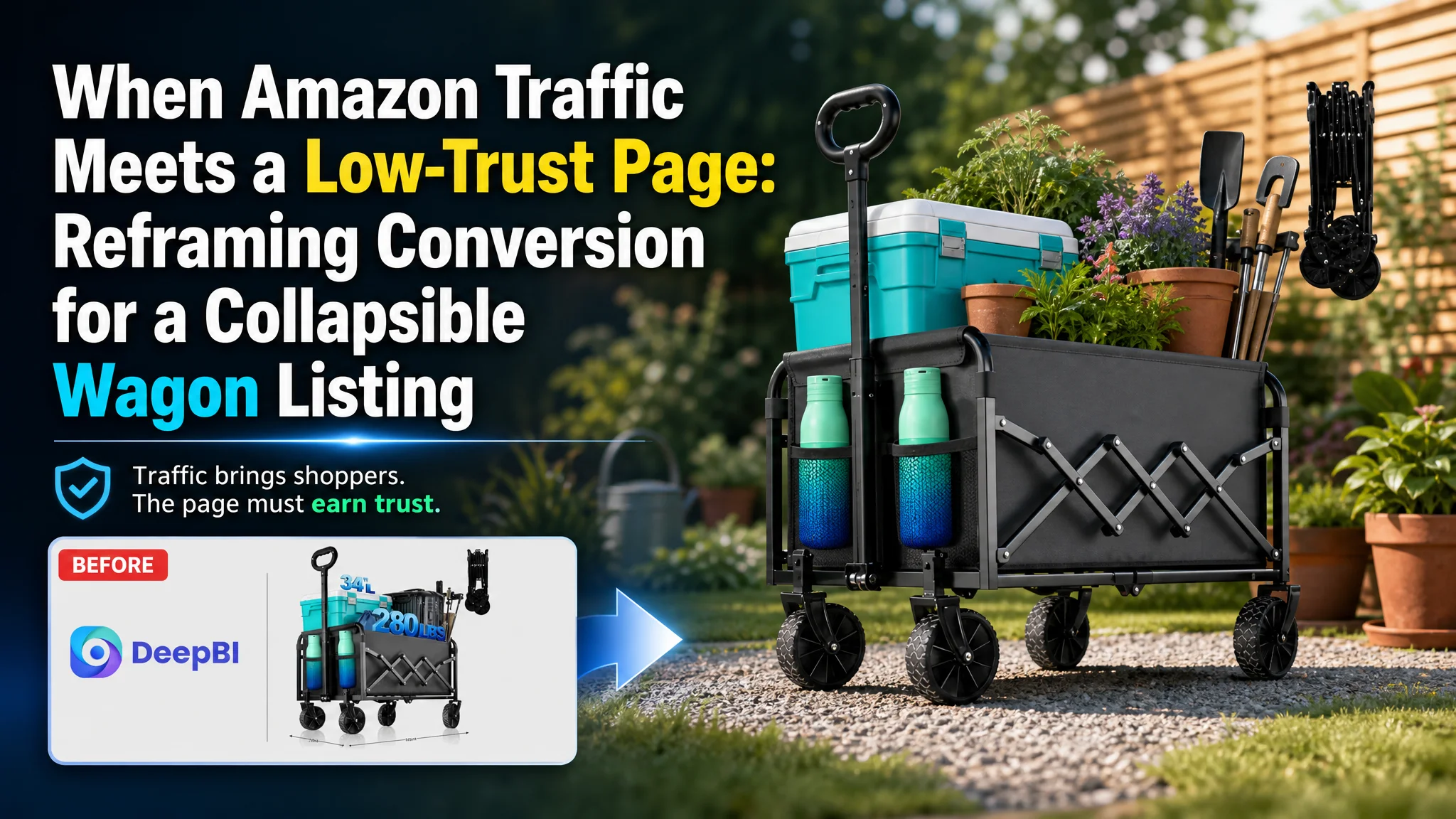 When Amazon Traffic Meets a Low-Trust Page: Reframing Conversion for a Collapsible Wagon Listing