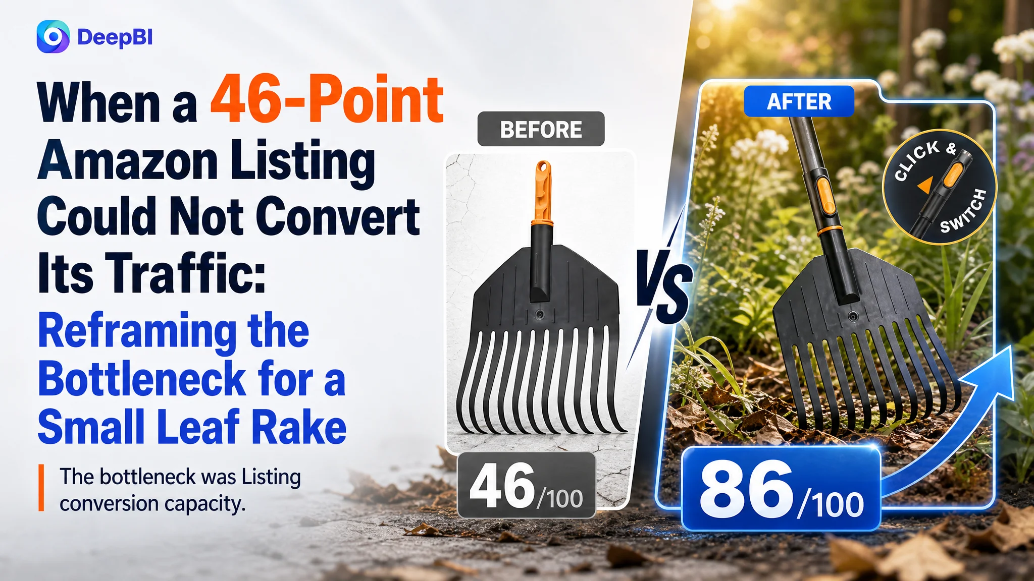 When a 46-Point Amazon Listing Could Not Convert Its Traffic: Reframing the Bottleneck for a Small Leaf Rake