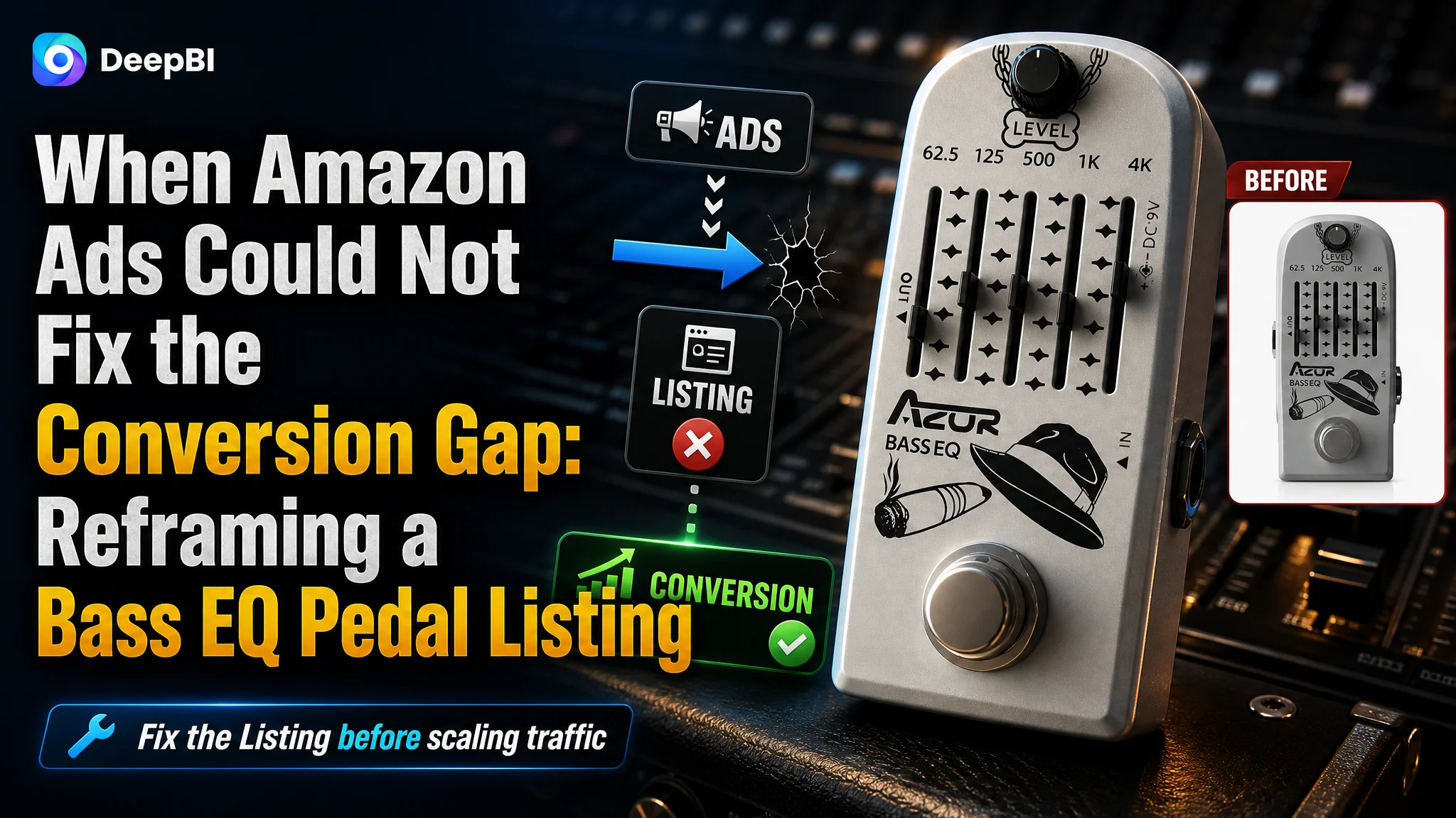 When Amazon Ads Could Not Fix the Conversion Gap: Reframing a Bass EQ Pedal Listing