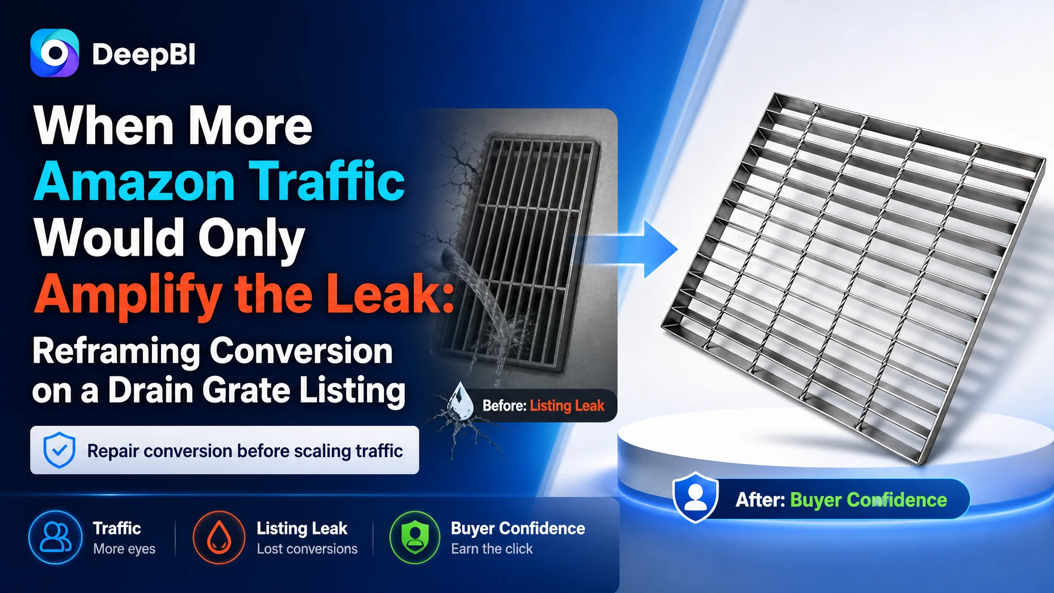 When More Amazon Traffic Would Only Amplify the Leak: Reframing Conversion on a Drain Grate Listing