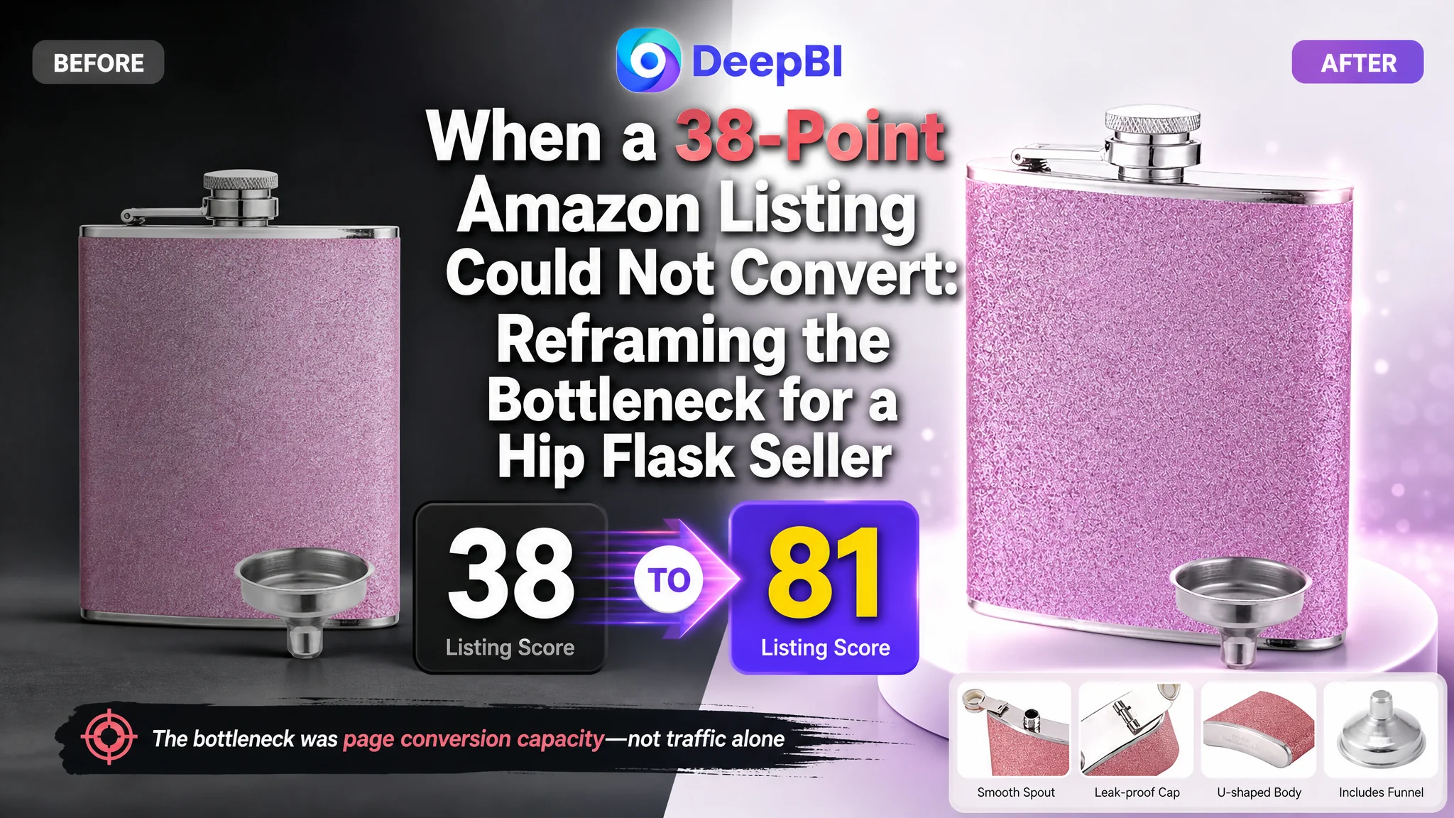 When a 38-Point Amazon Listing Could Not Convert: Reframing the Bottleneck for a Hip Flask Seller
