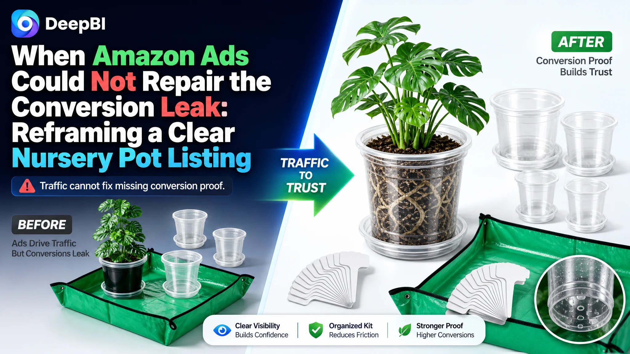 When Amazon Ads Could Not Repair the Conversion Leak: Reframing a Clear Nursery Pot Listing